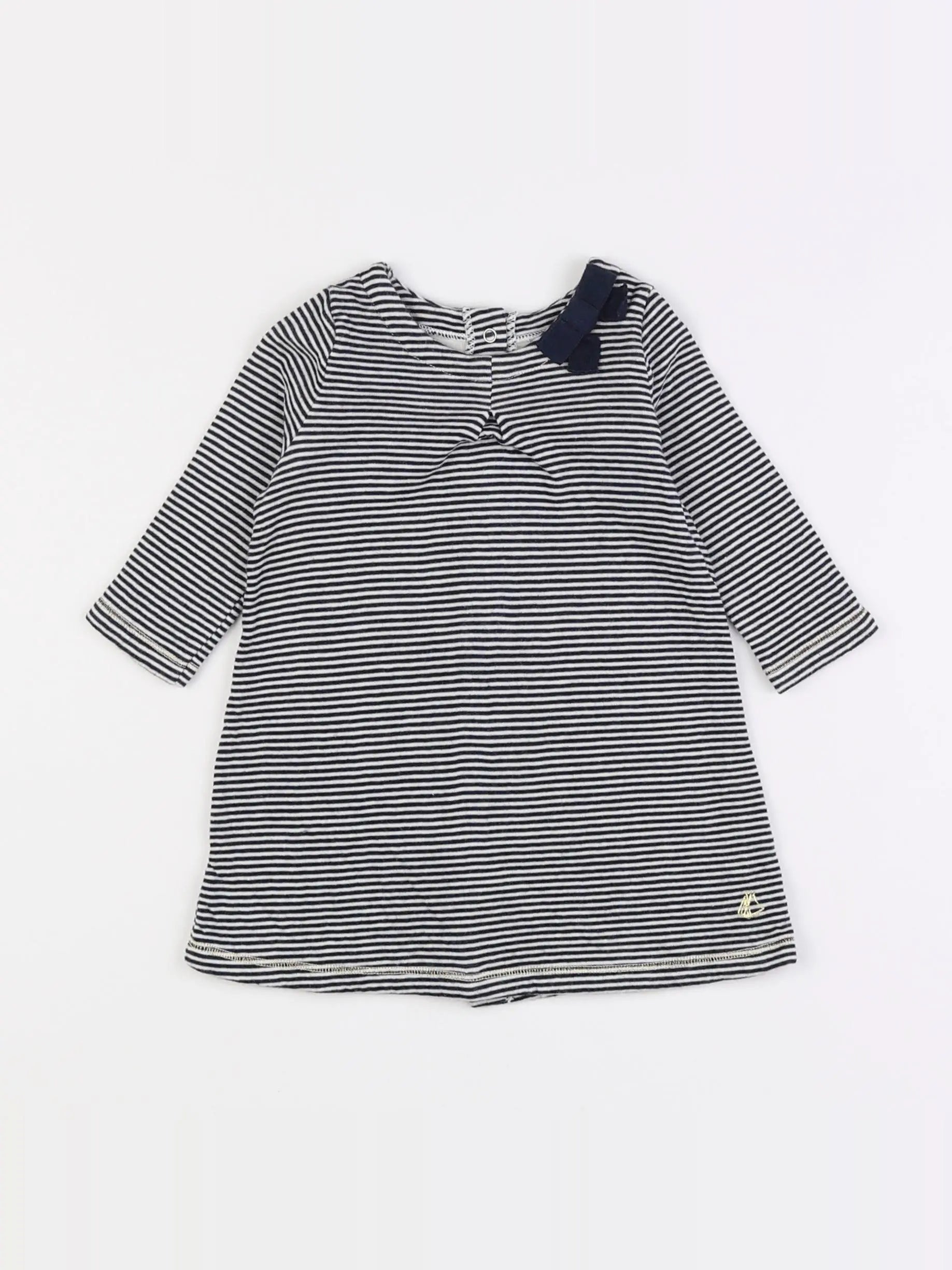 Petit Bateau - robe bleu, blanc - 6 mois