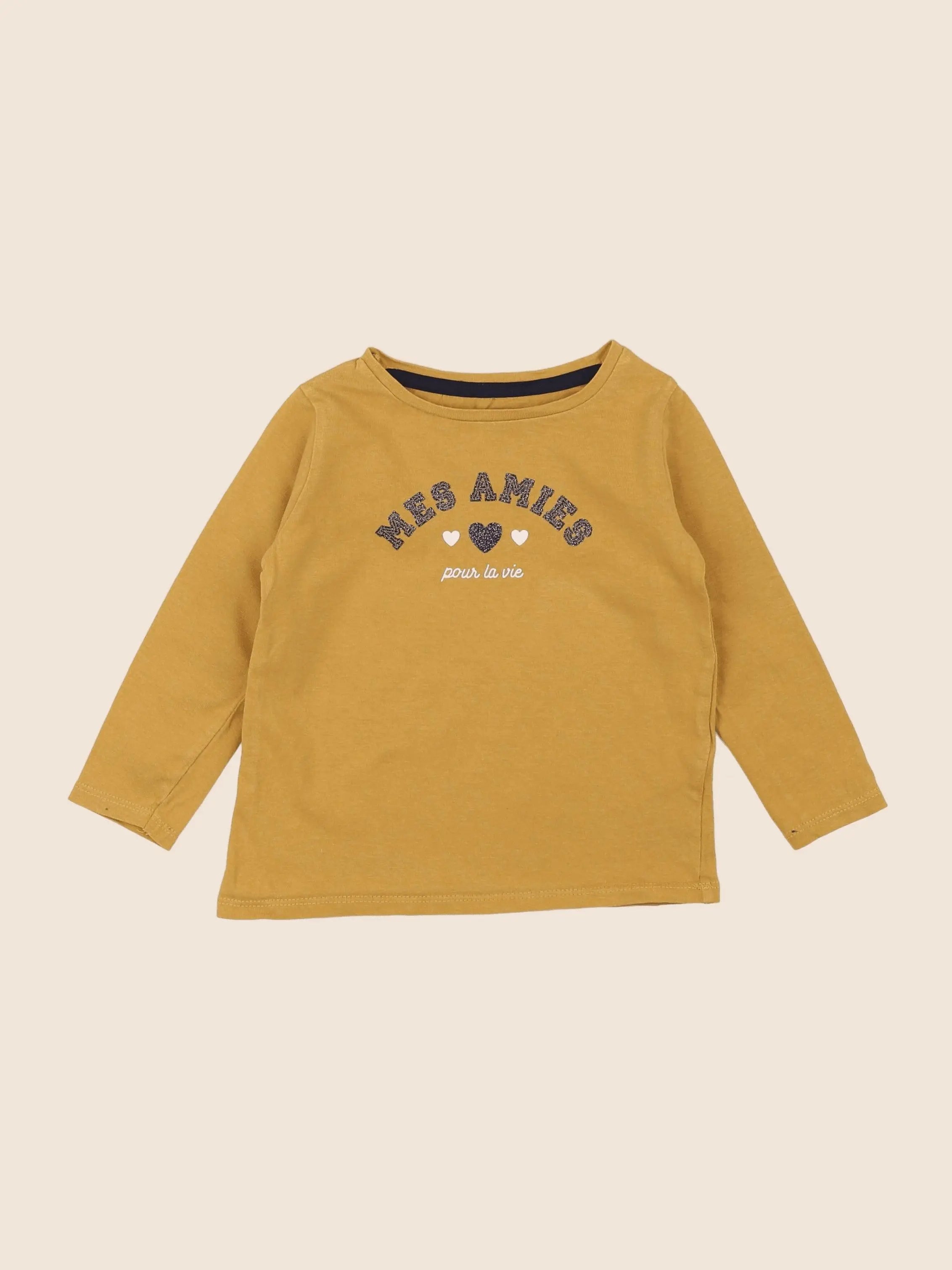 Vertbaudet - tee-shirt jaune - 2 ans