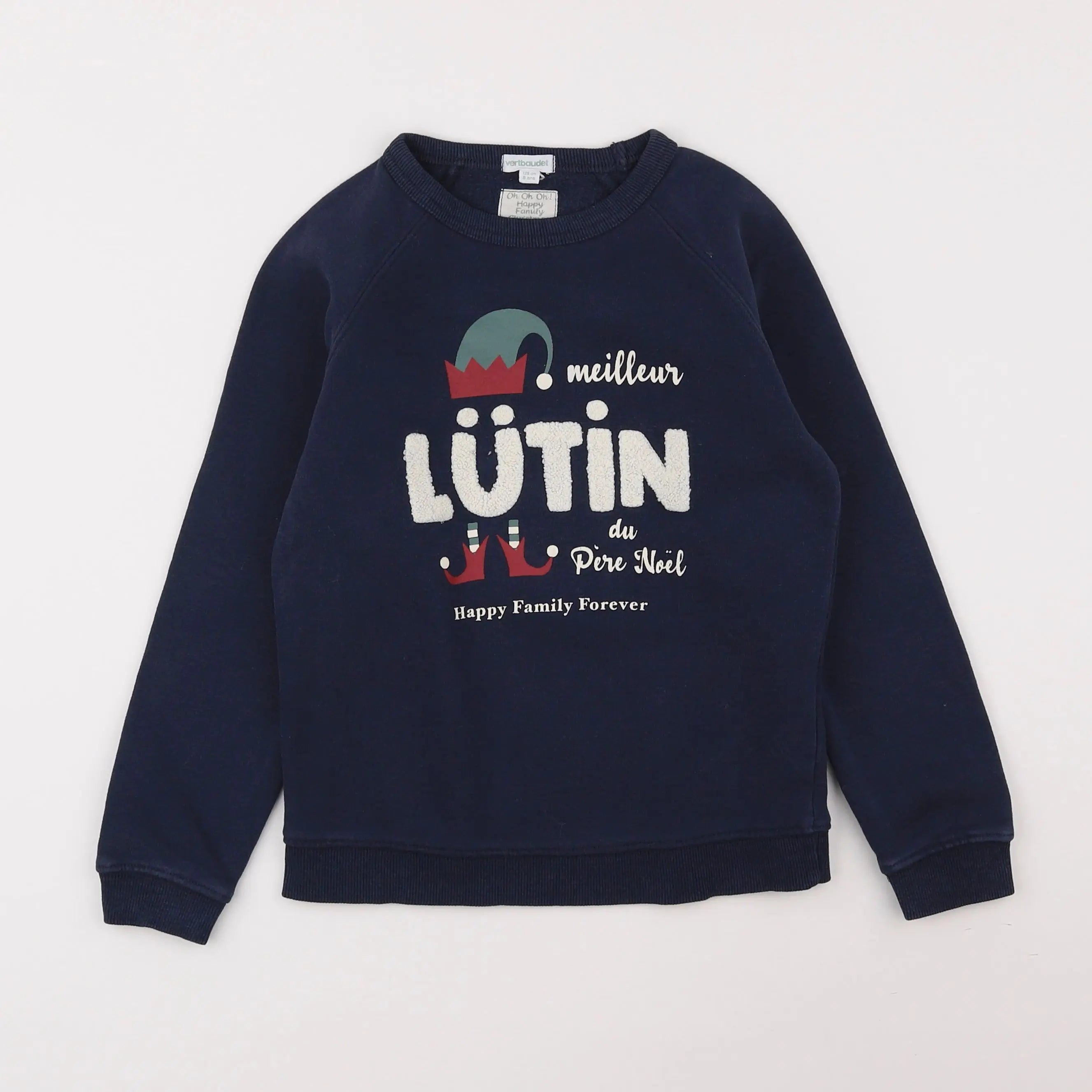 Vertbaudet - sweat bleu - 8 ans