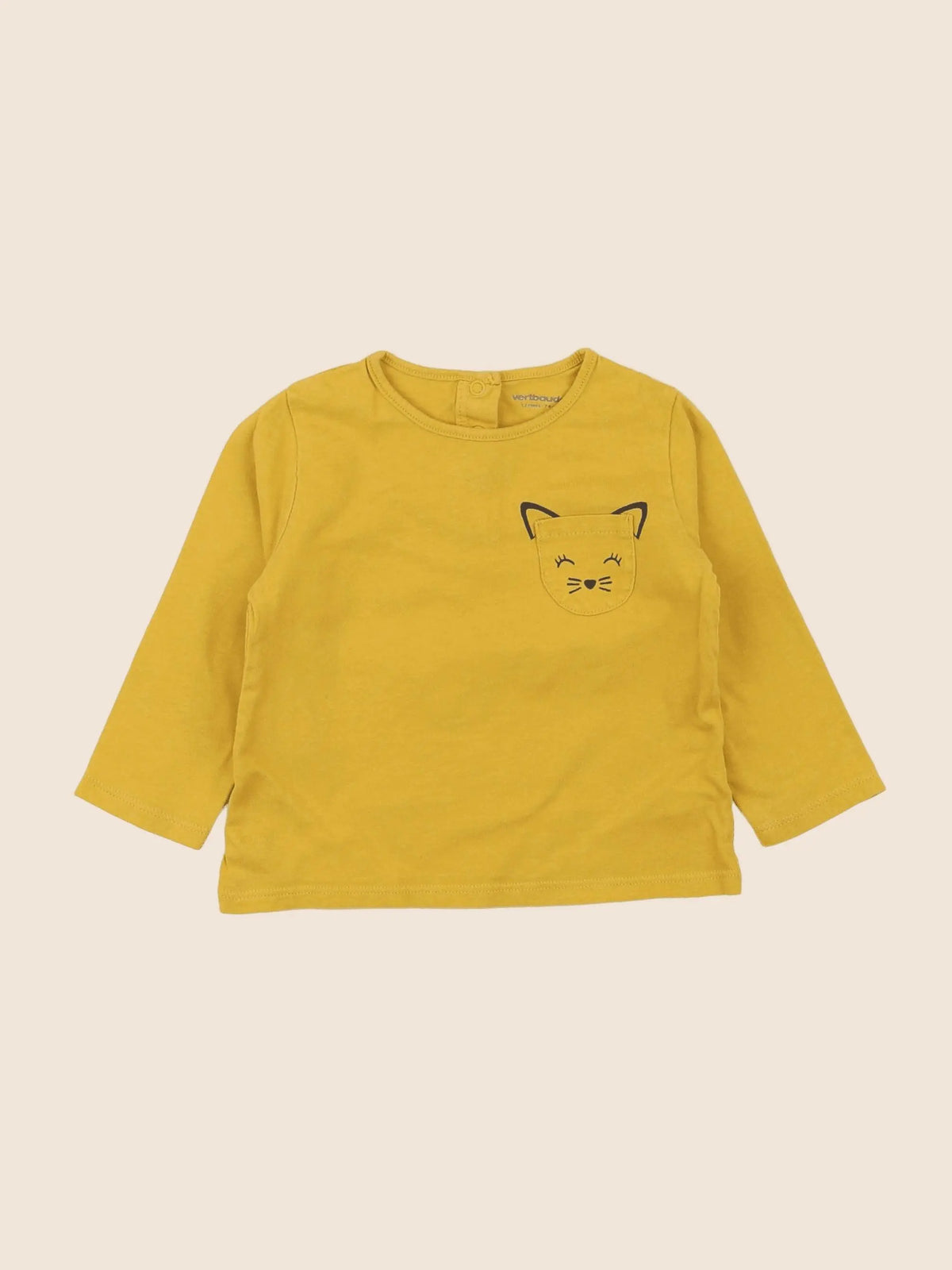 Vertbaudet - tee-shirt jaune - 12 mois