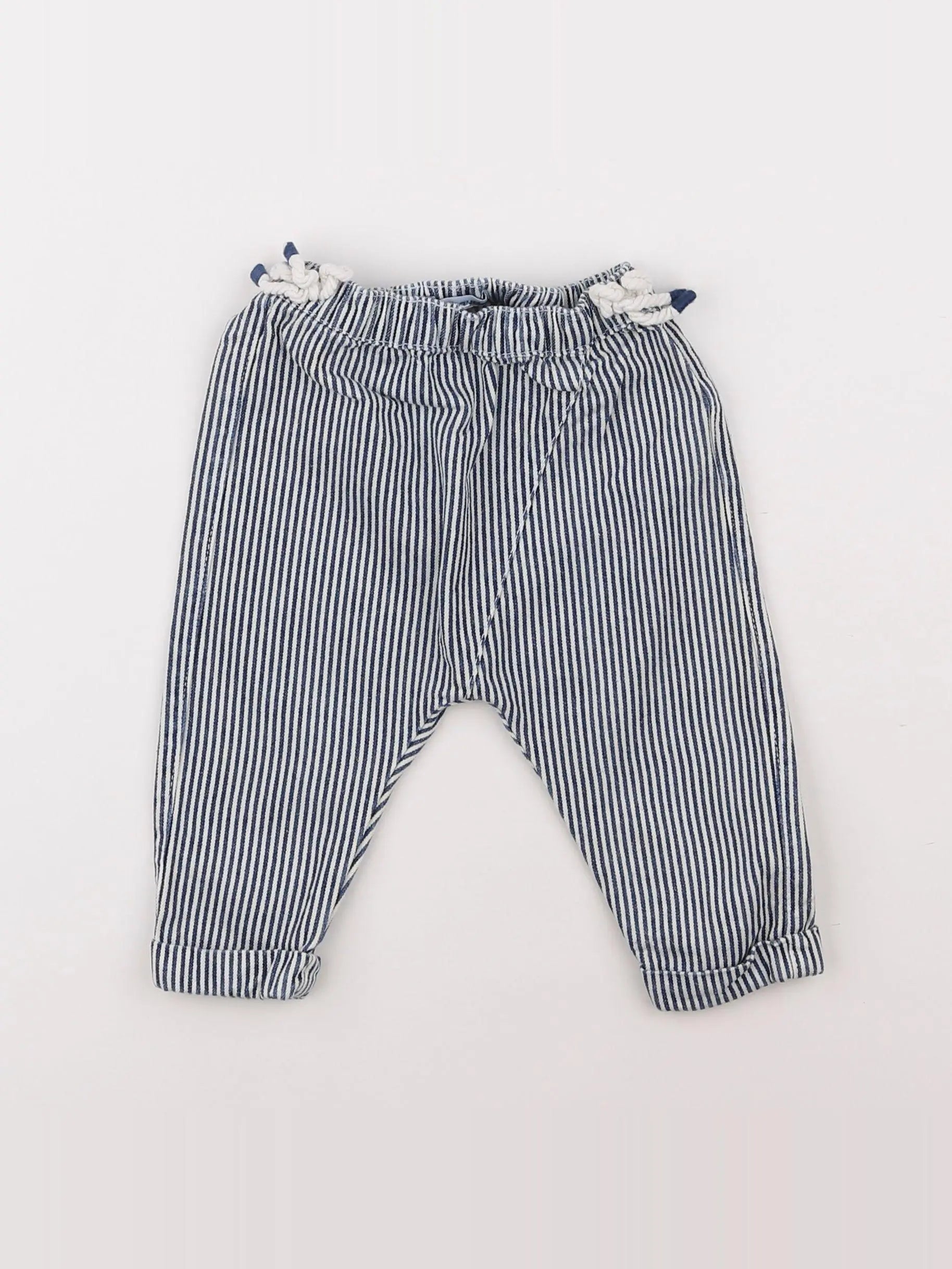 Vertbaudet - pantalon bleu - 6 mois