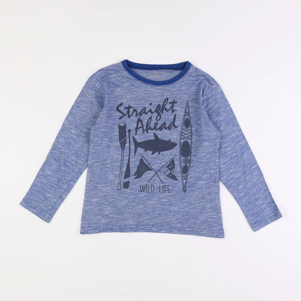 Vertbaudet - tee-shirt bleu - 8 ans