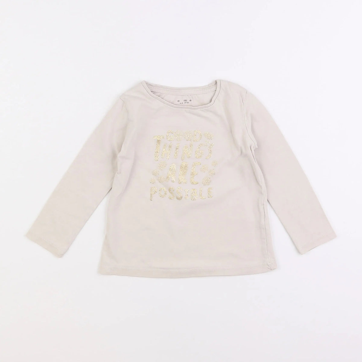 Vertbaudet - tee-shirt beige - 3 ans