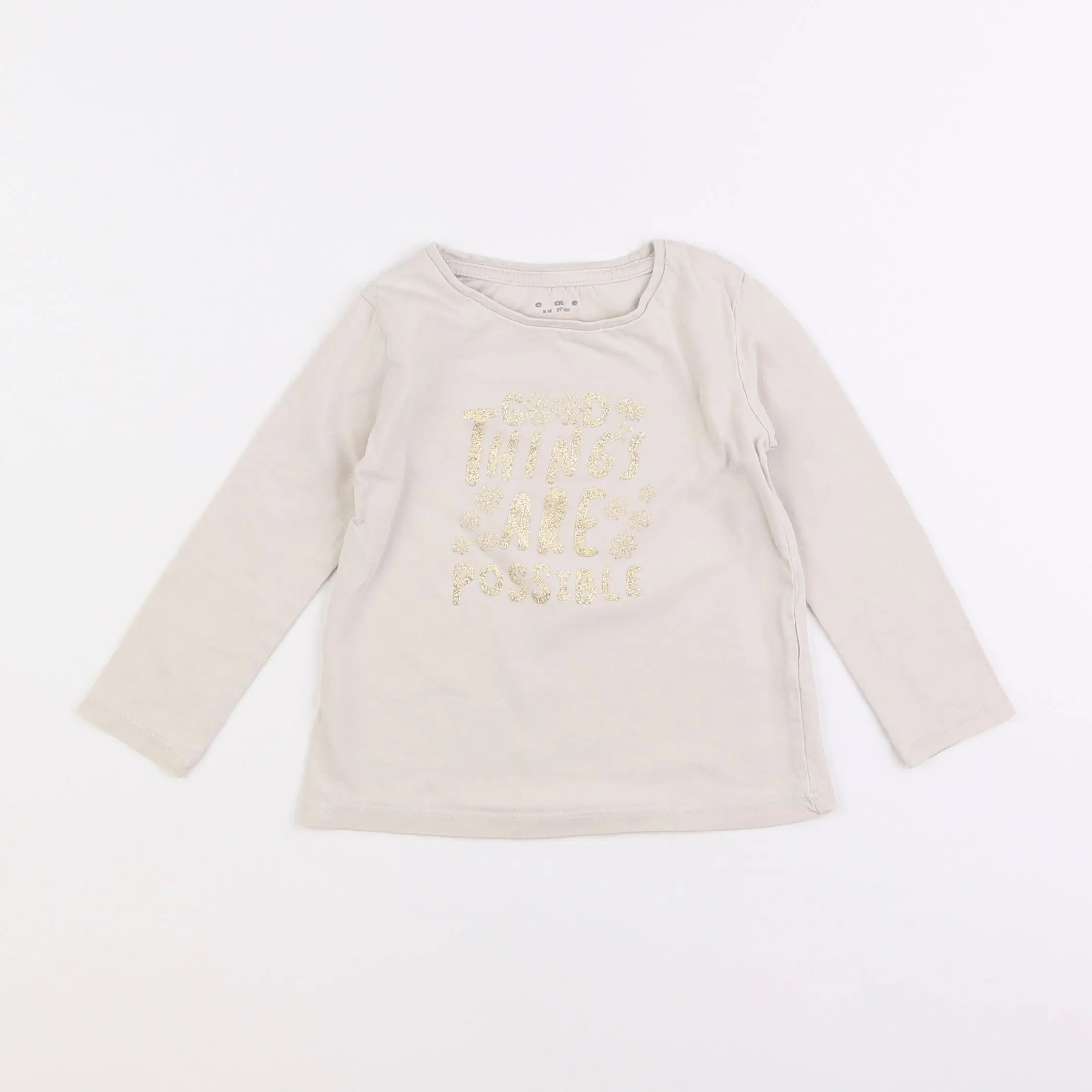 Vertbaudet - tee-shirt beige - 3 ans