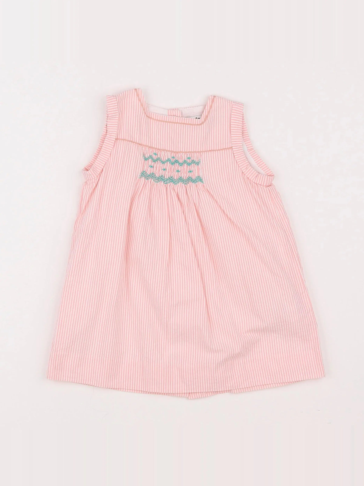 Cyrillus - robe blanc, rose - 12 mois
