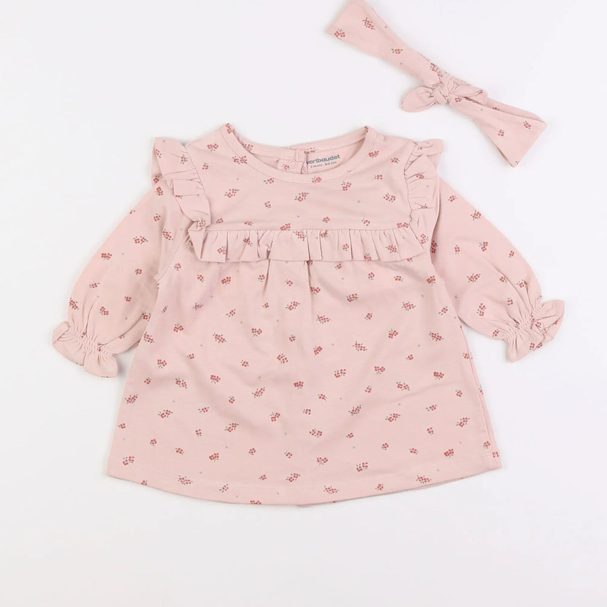 Vertbaudet - robe rose - 3 mois