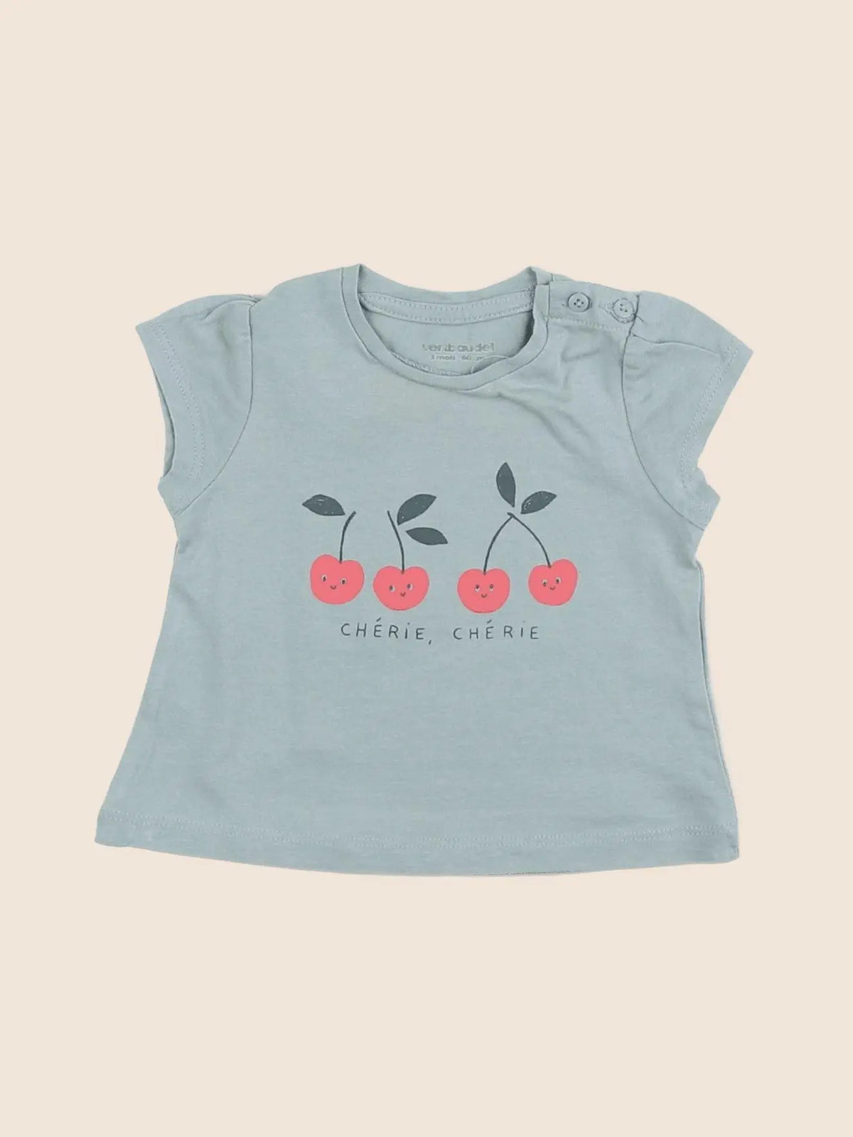 Vertbaudet - tee-shirt vert - 3 mois