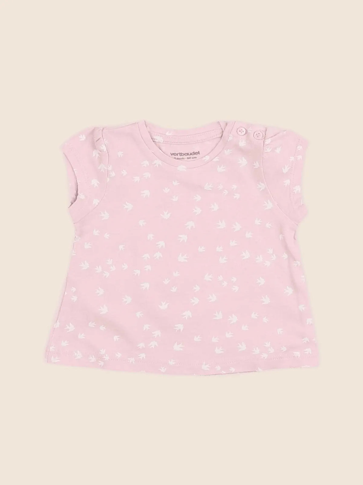 Vertbaudet - tee-shirt rose - 3 mois