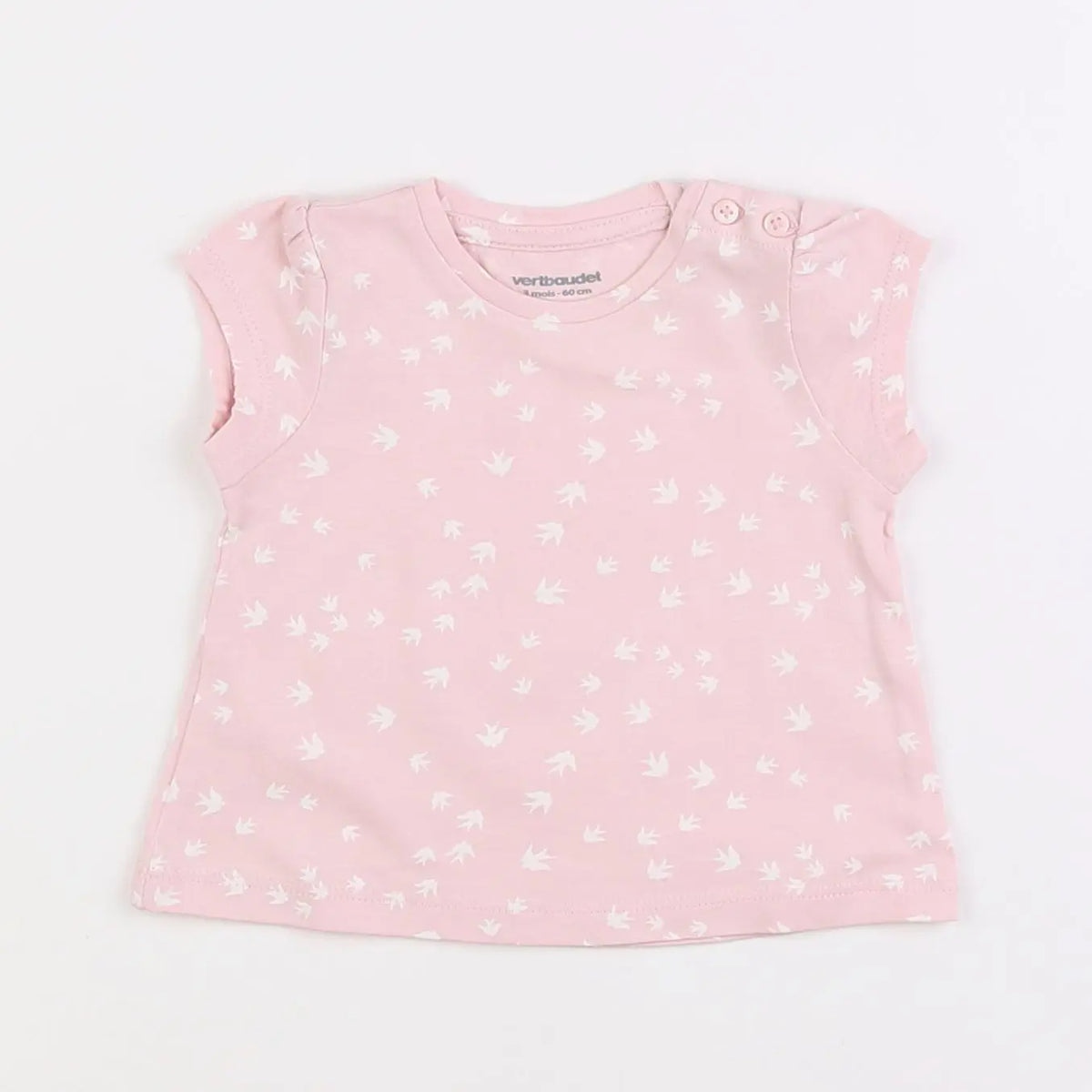 Vertbaudet - tee-shirt rose - 3 mois