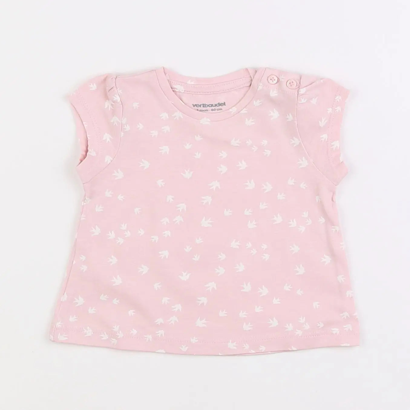 Vertbaudet - tee-shirt rose - 3 mois