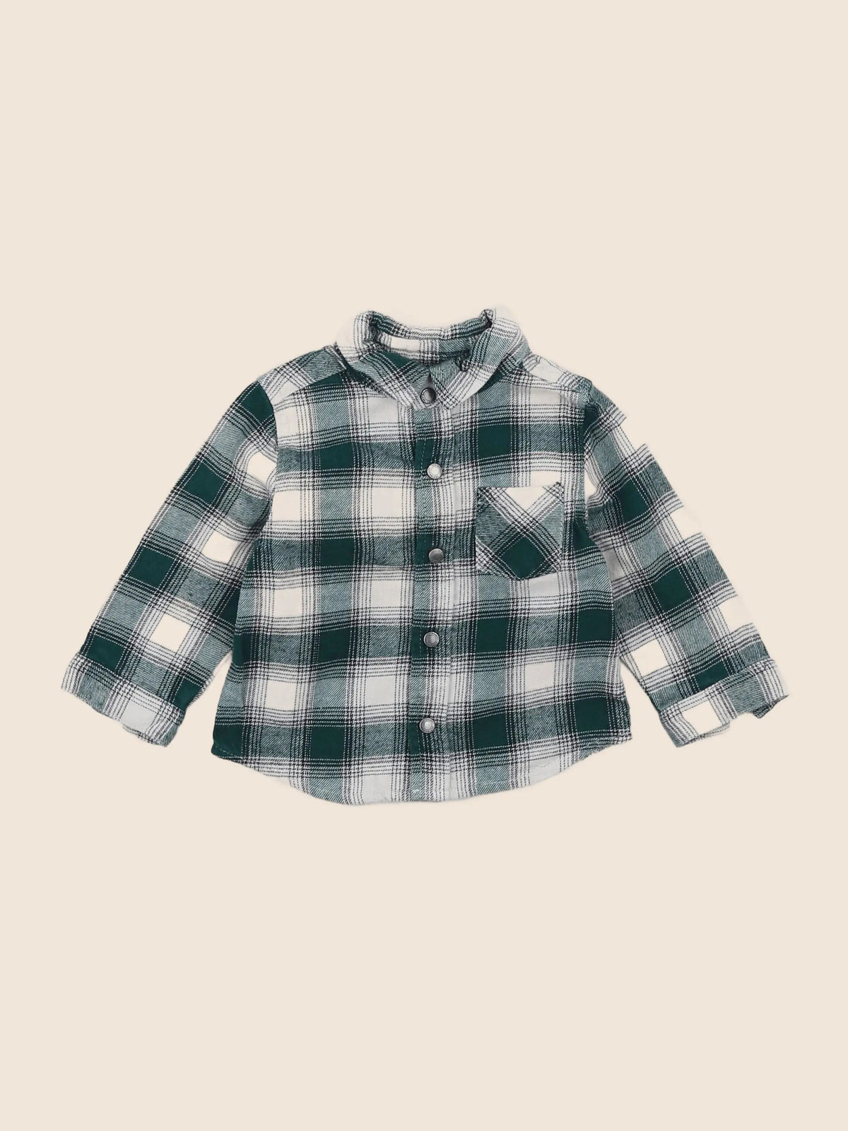 Vertbaudet - chemise vert - 9 mois