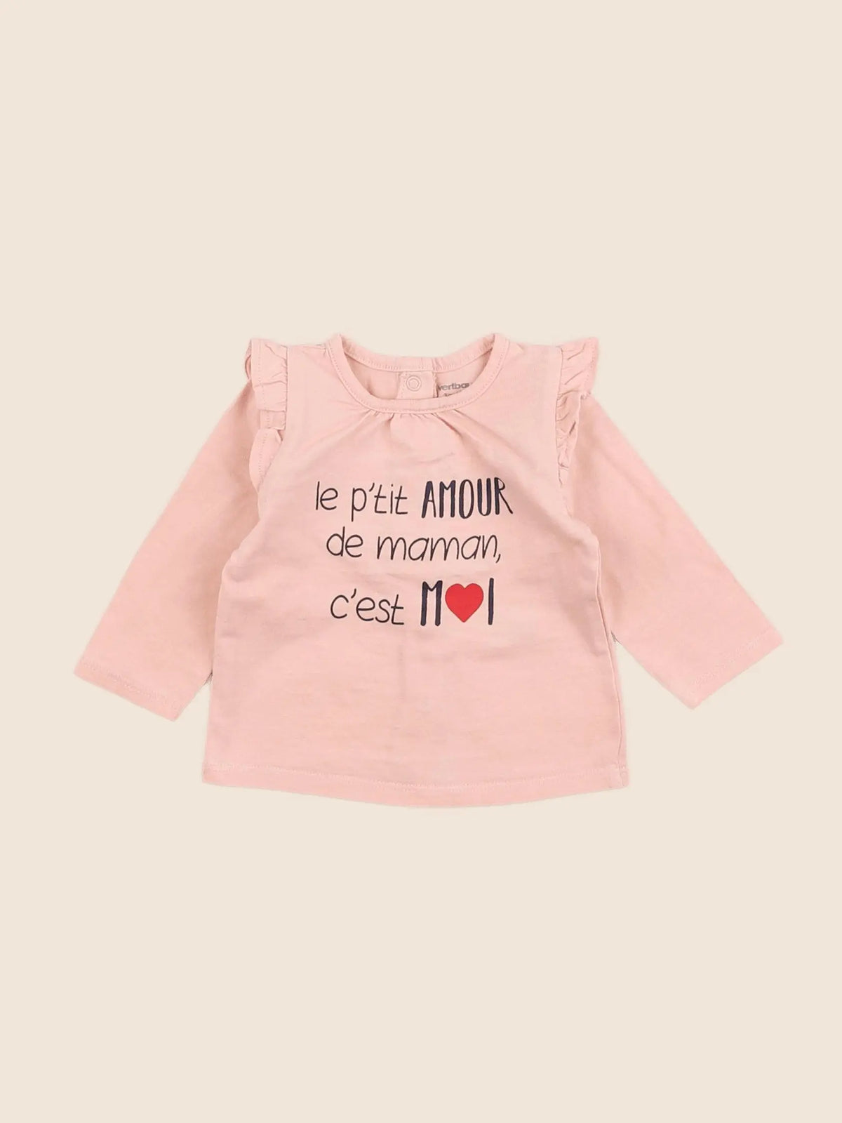 Vertbaudet - tee-shirt rose - 3 mois