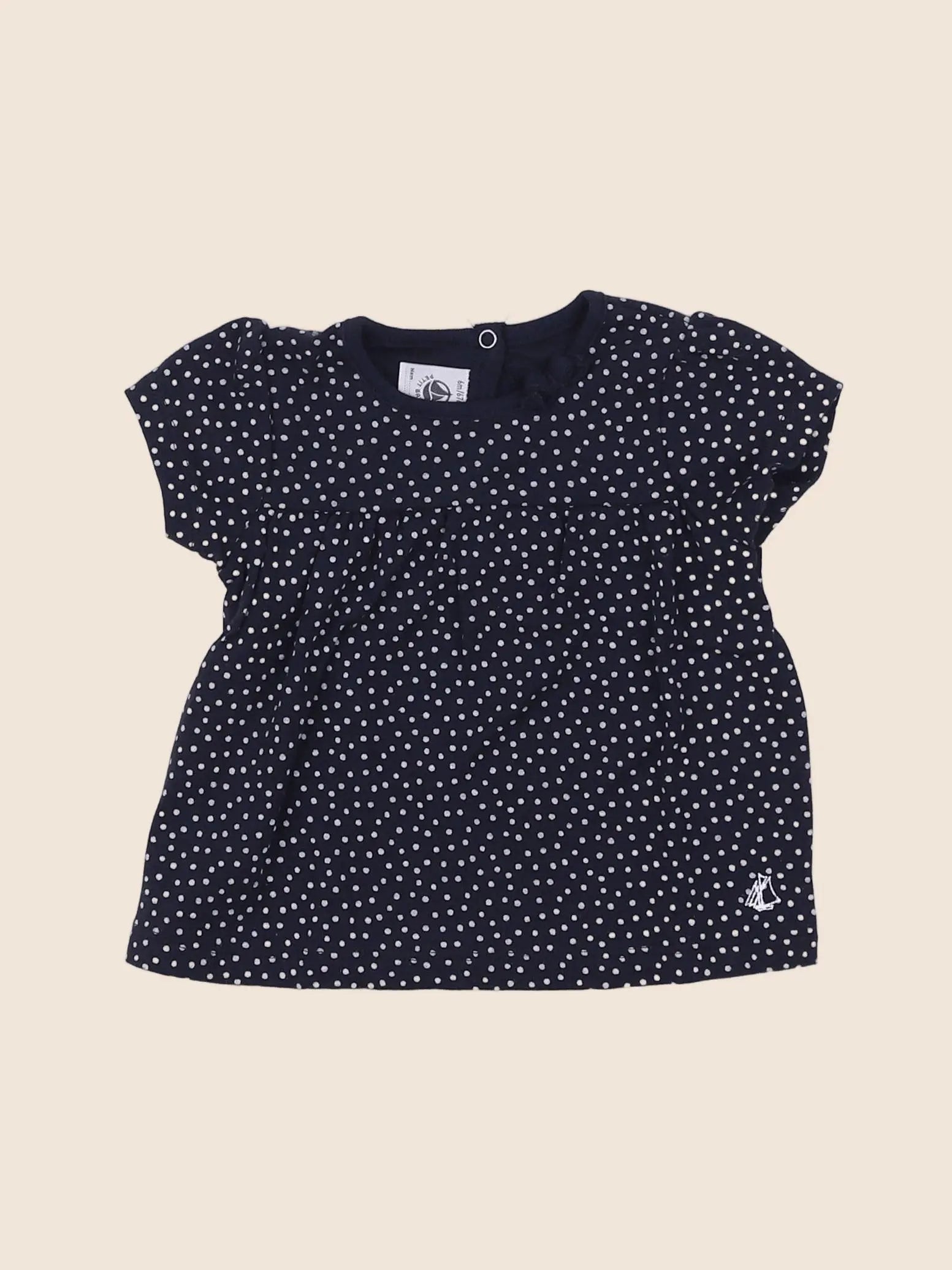 Petit Bateau - tee-shirt bleu - 6 mois