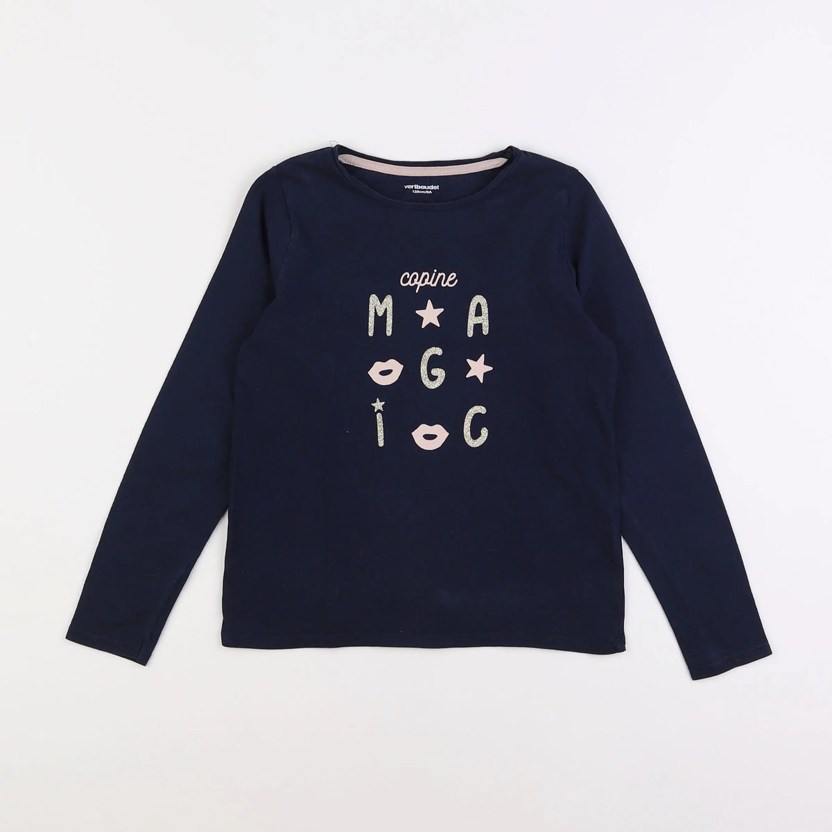 Vertbaudet - tee-shirt bleu - 8 ans