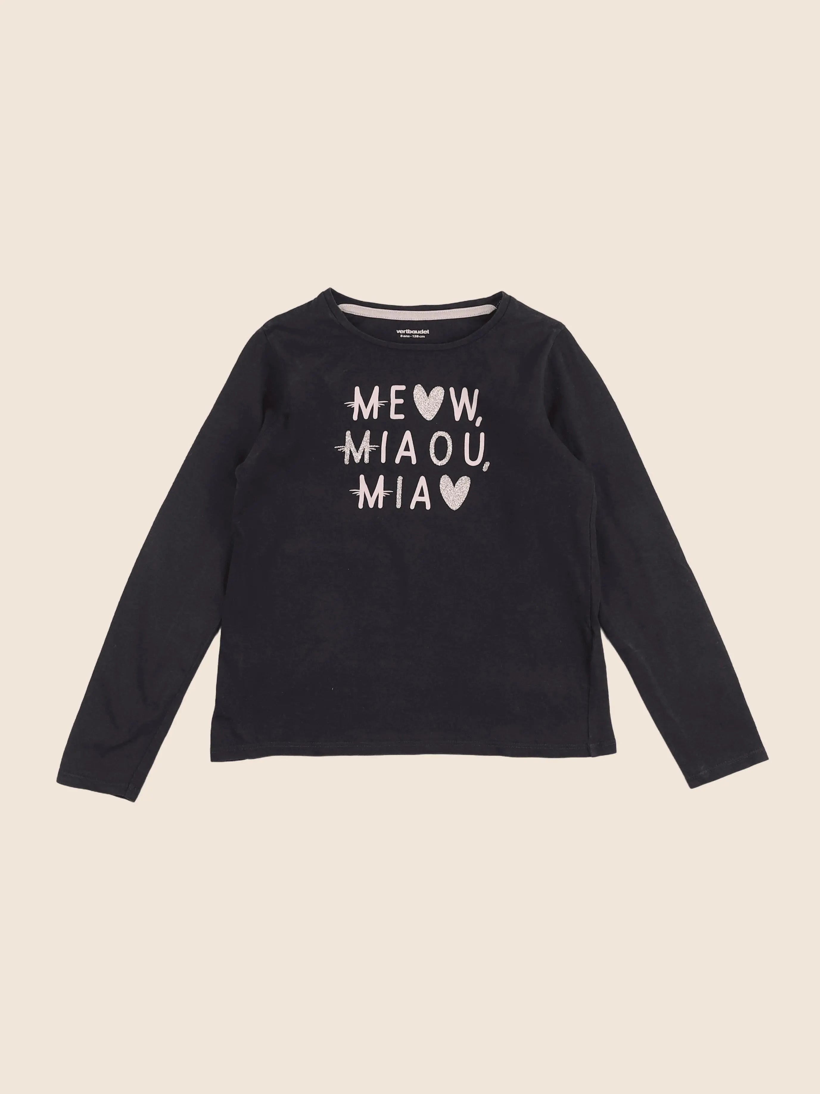 Vertbaudet - tee-shirt gris - 8 ans