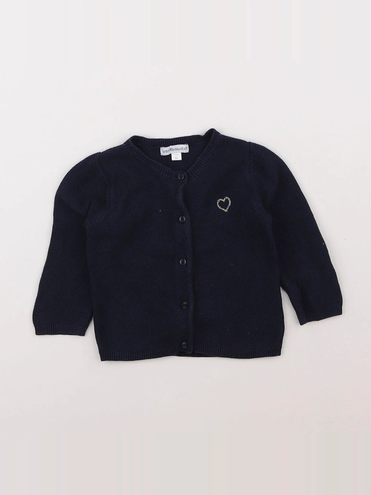 Vertbaudet - gilet bleu - 9 mois