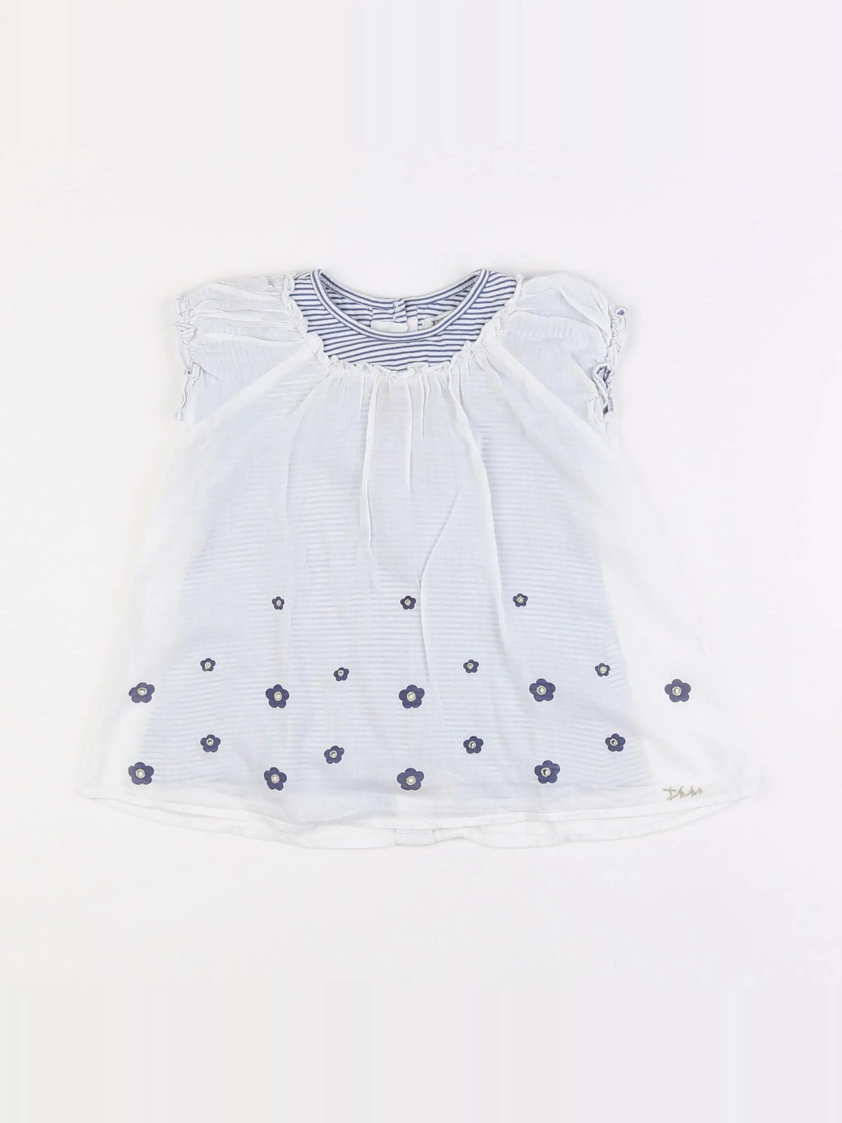 IKKS - robe blanc, bleu - 9 mois