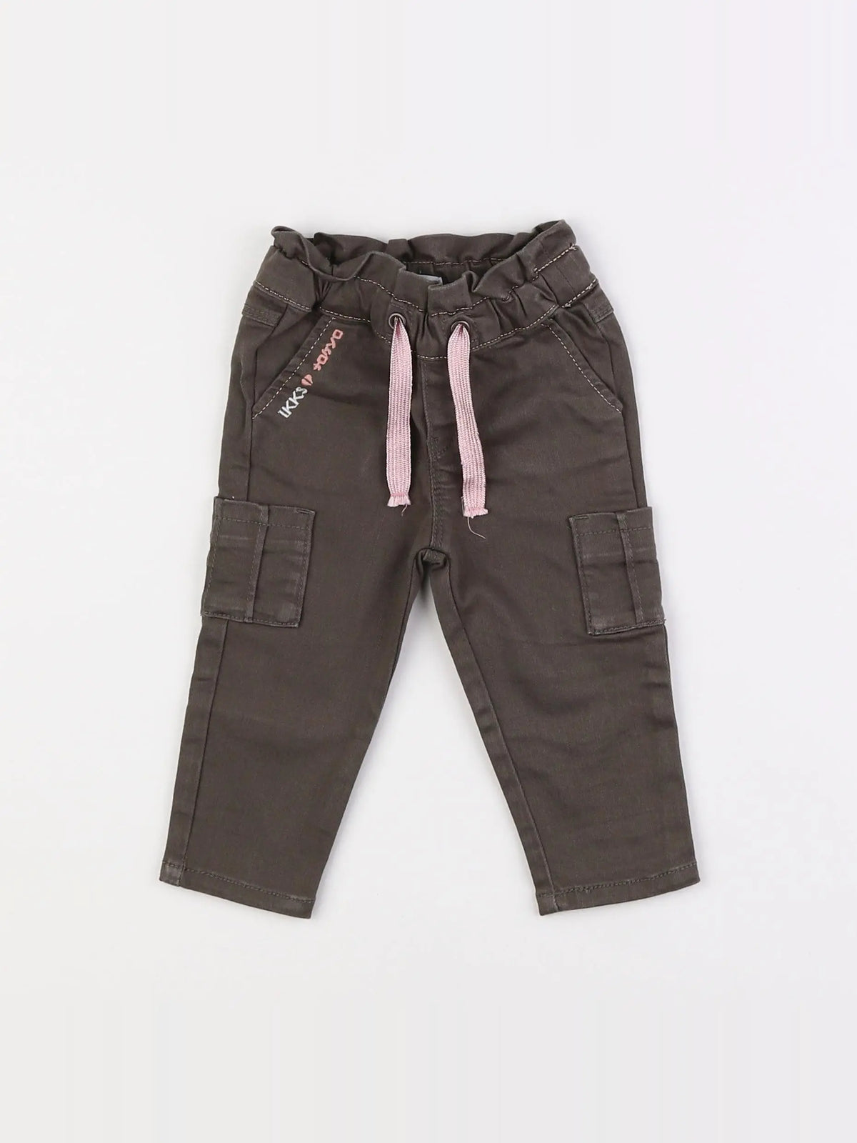 IKKS - pantalon vert, rose - 6 mois