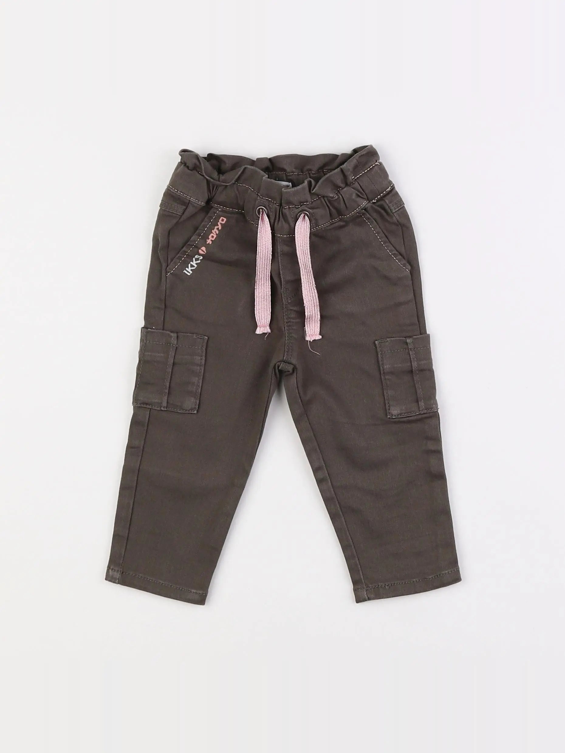 IKKS - pantalon vert, rose - 6 mois