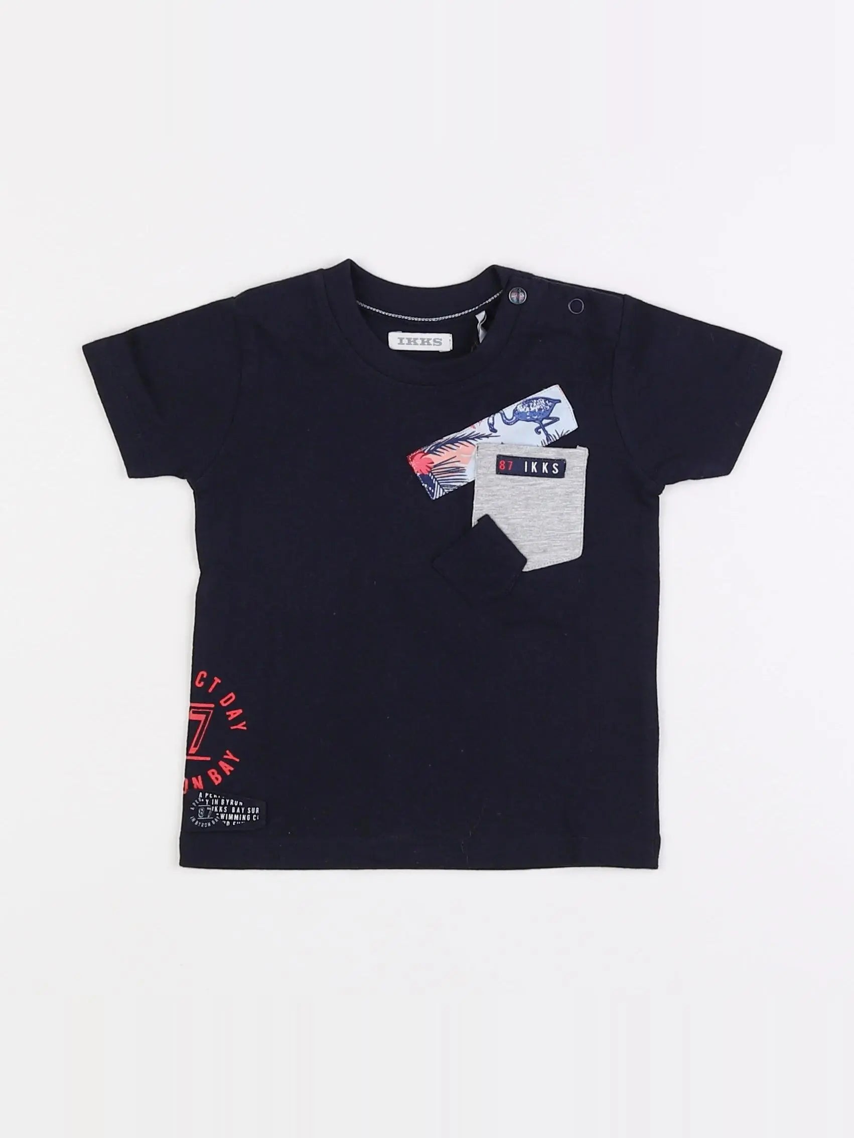 IKKS - tee-shirt bleu - 6 mois