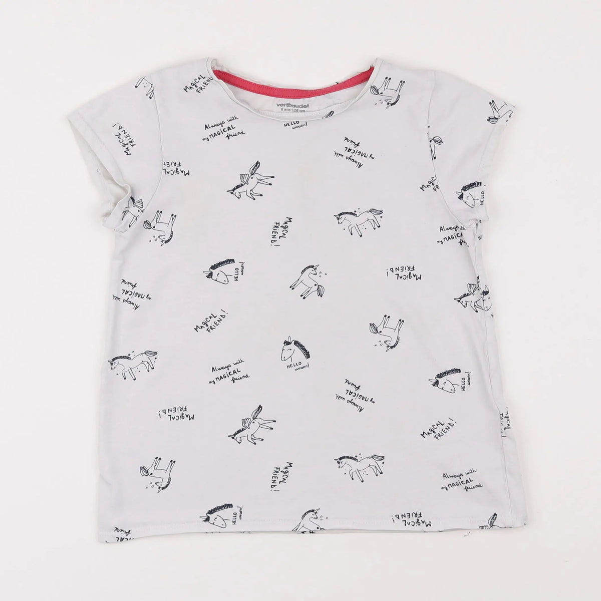 Vertbaudet - tee-shirt blanc - 8 ans