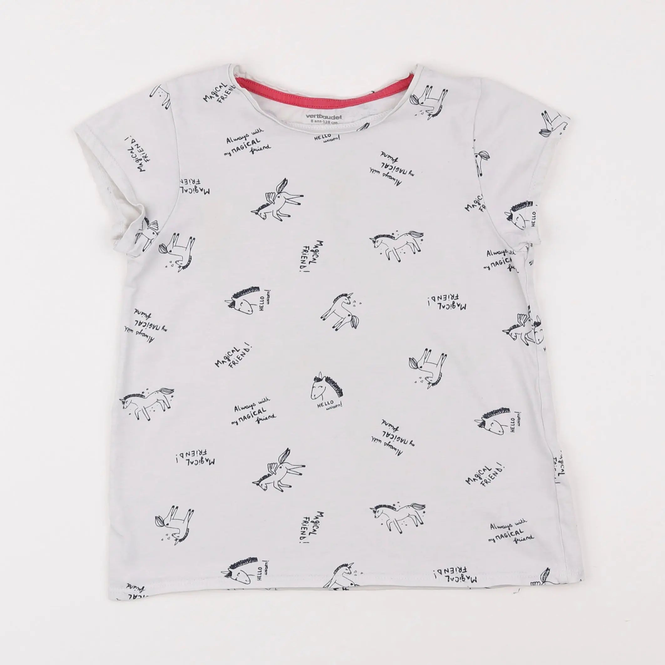 Vertbaudet - tee-shirt blanc - 8 ans