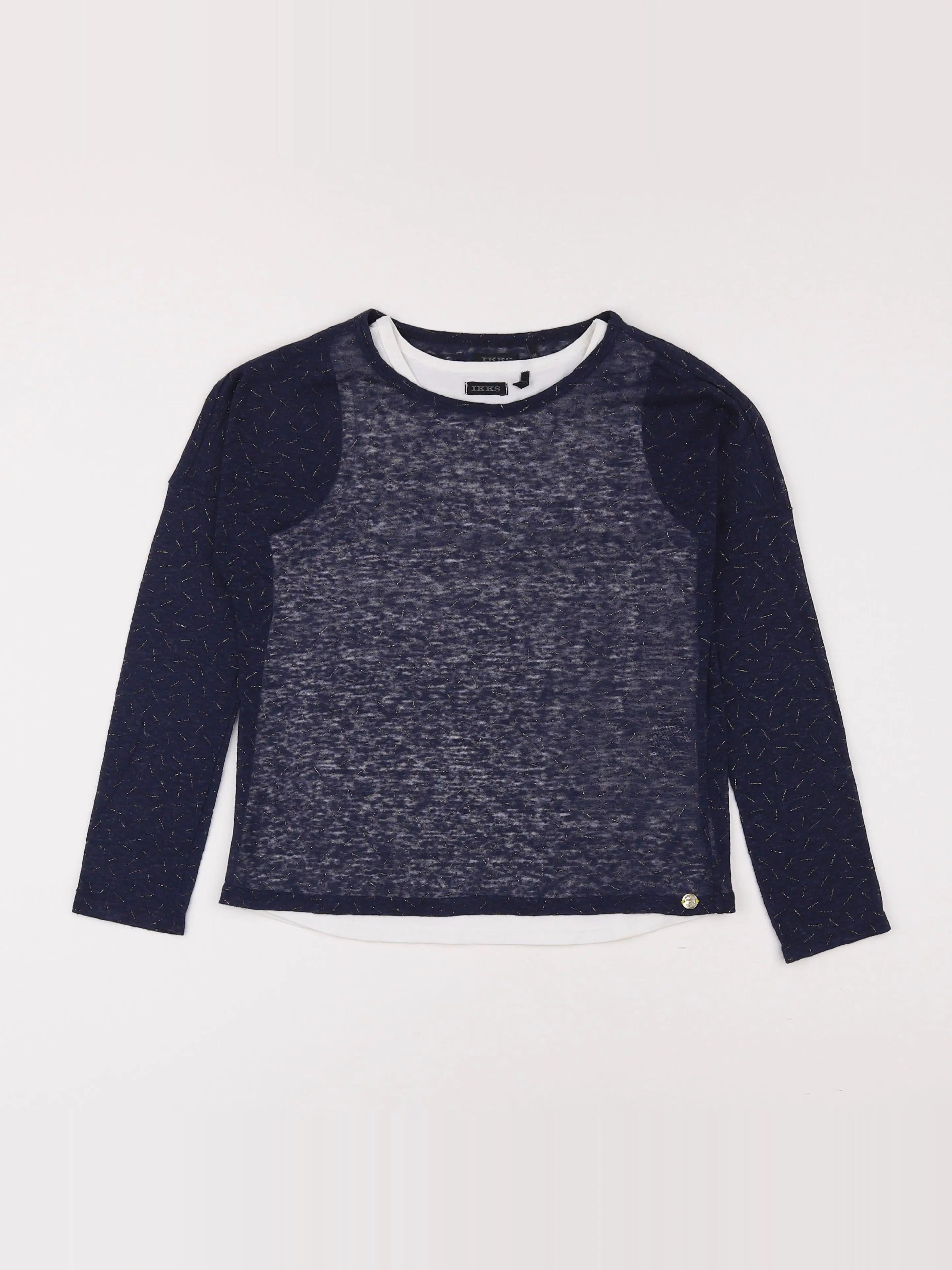 IKKS - tee-shirt bleu, blanc - 10 ans