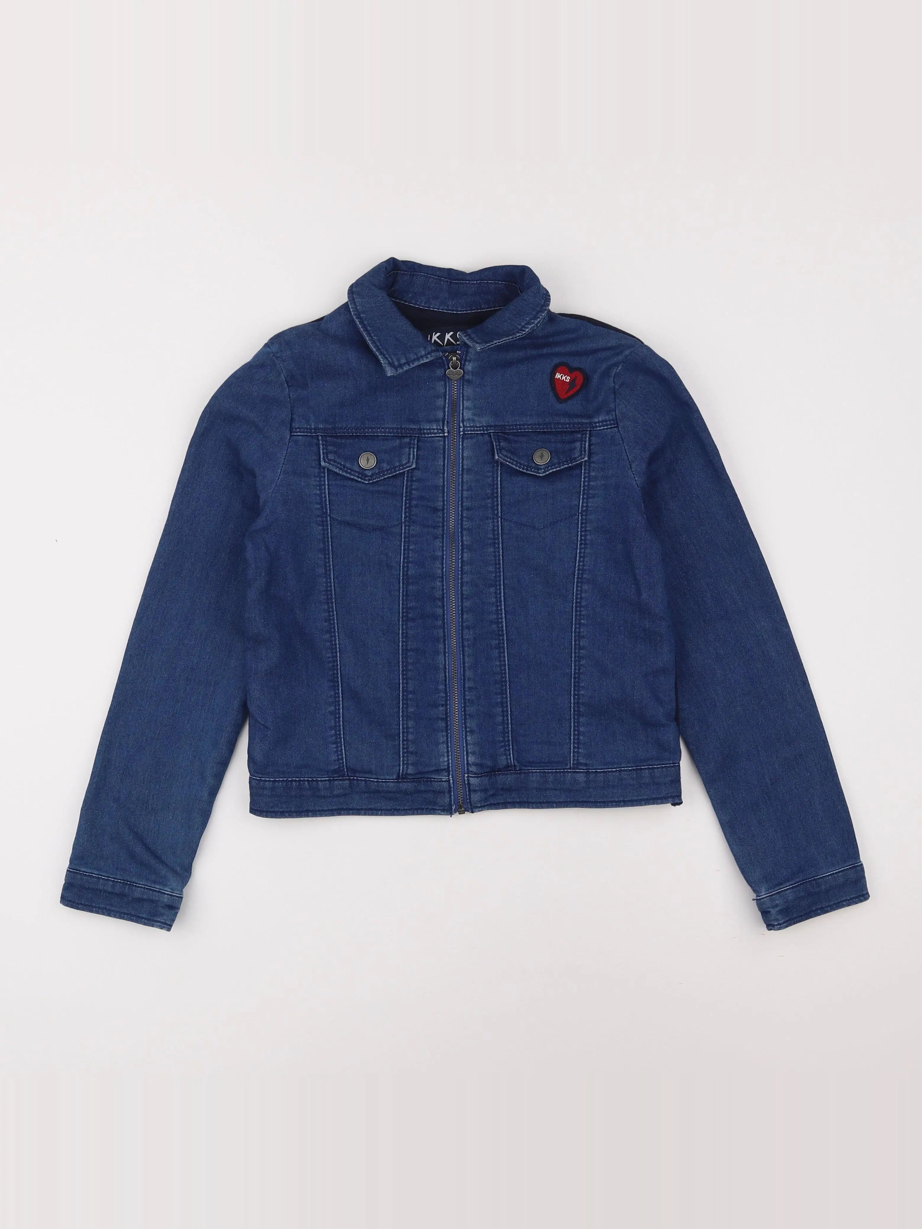 IKKS - veste imprimé au dos bleu - 10 ans