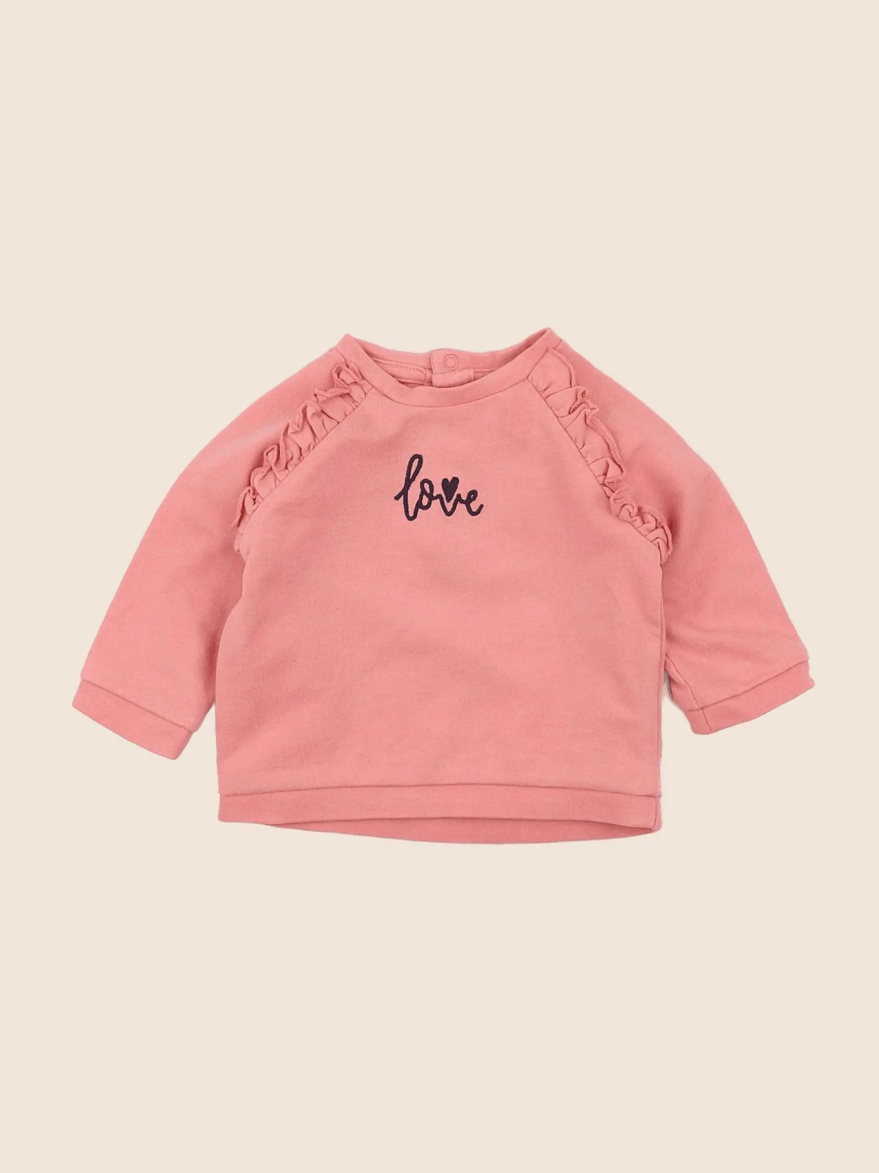 Vertbaudet - sweat rose - 3 mois