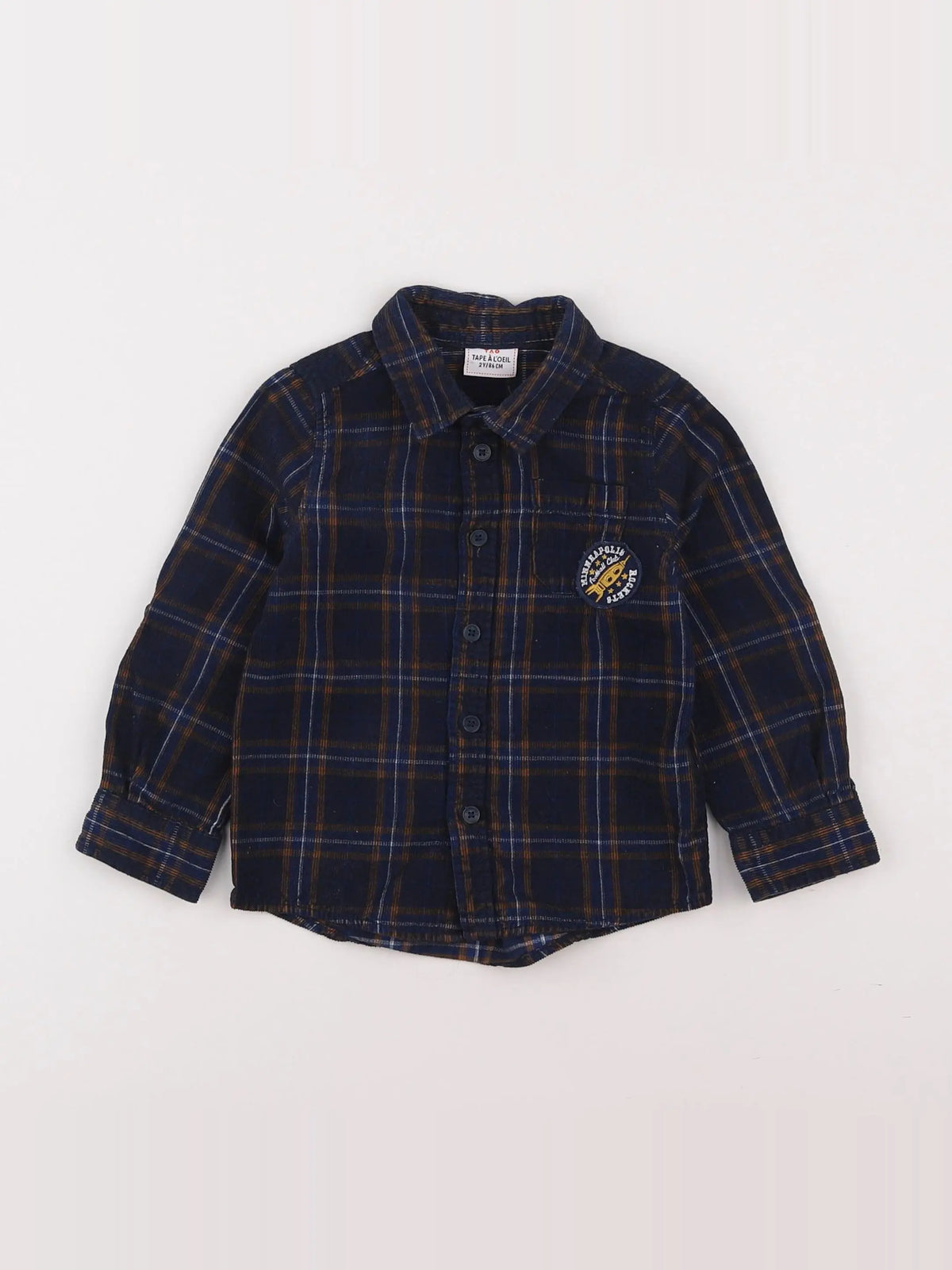 Tape à l'oeil - chemise bleu, marron - 2 ans