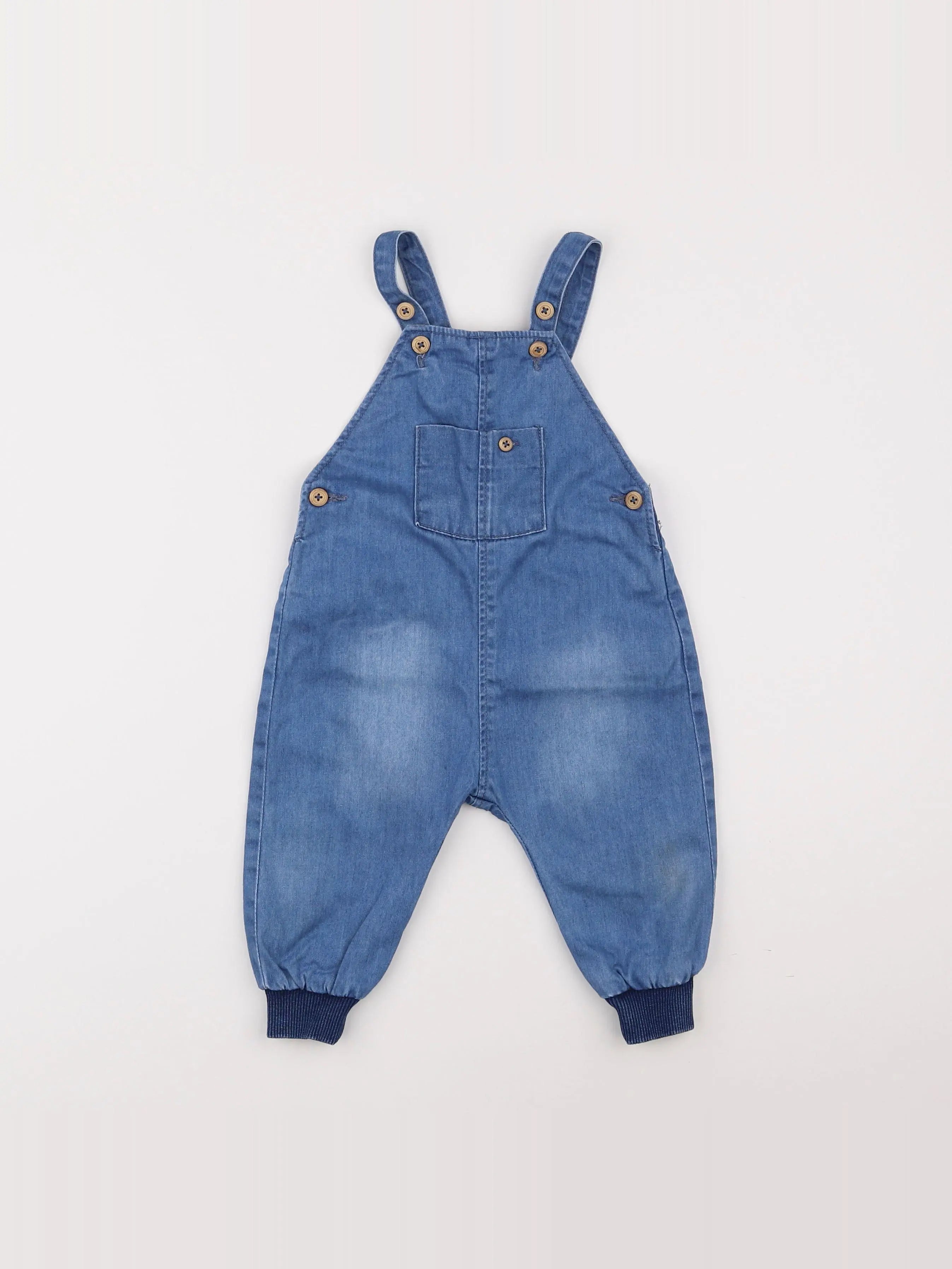 Zara - salopette bleu - 6/9 mois