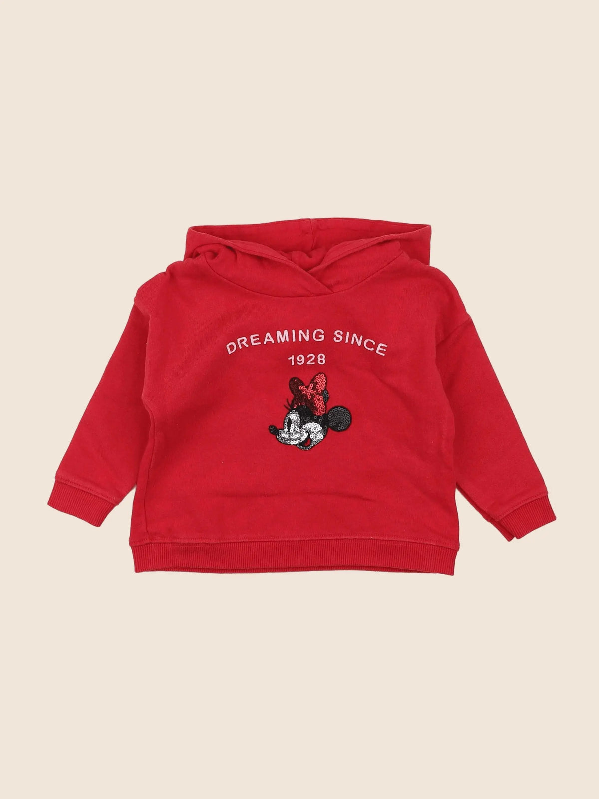 Zara - sweat rouge - 6/9 mois