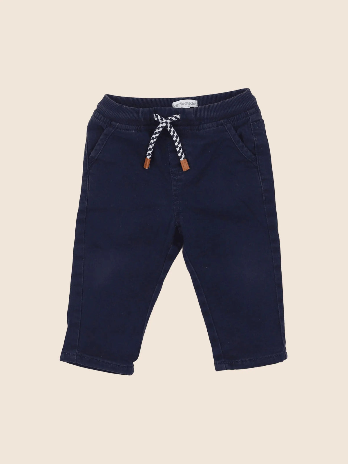 Vertbaudet - pantalon bleu - 12 mois