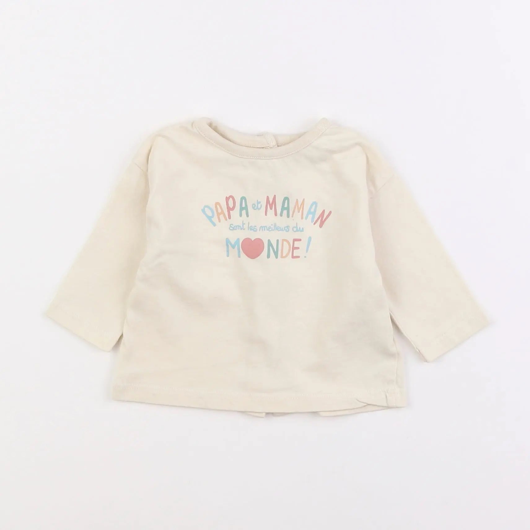 Vertbaudet - tee-shirt beige - 3 mois