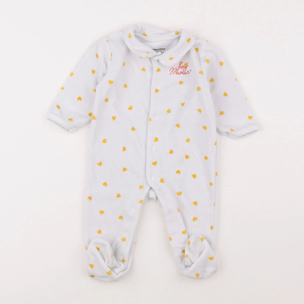 Vertbaudet - pyjama velours blanc - 6 mois