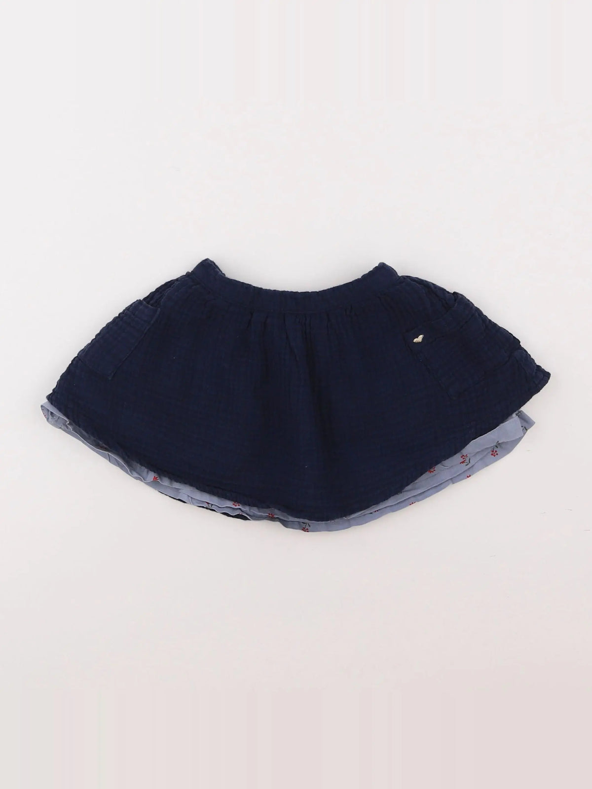 Vertbaudet - jupe réversible bleu - 3 ans