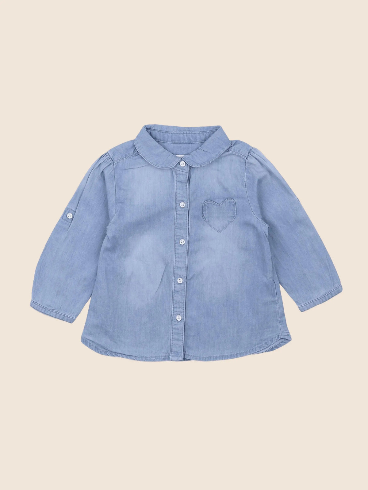 Vertbaudet - chemise bleu - 12 mois
