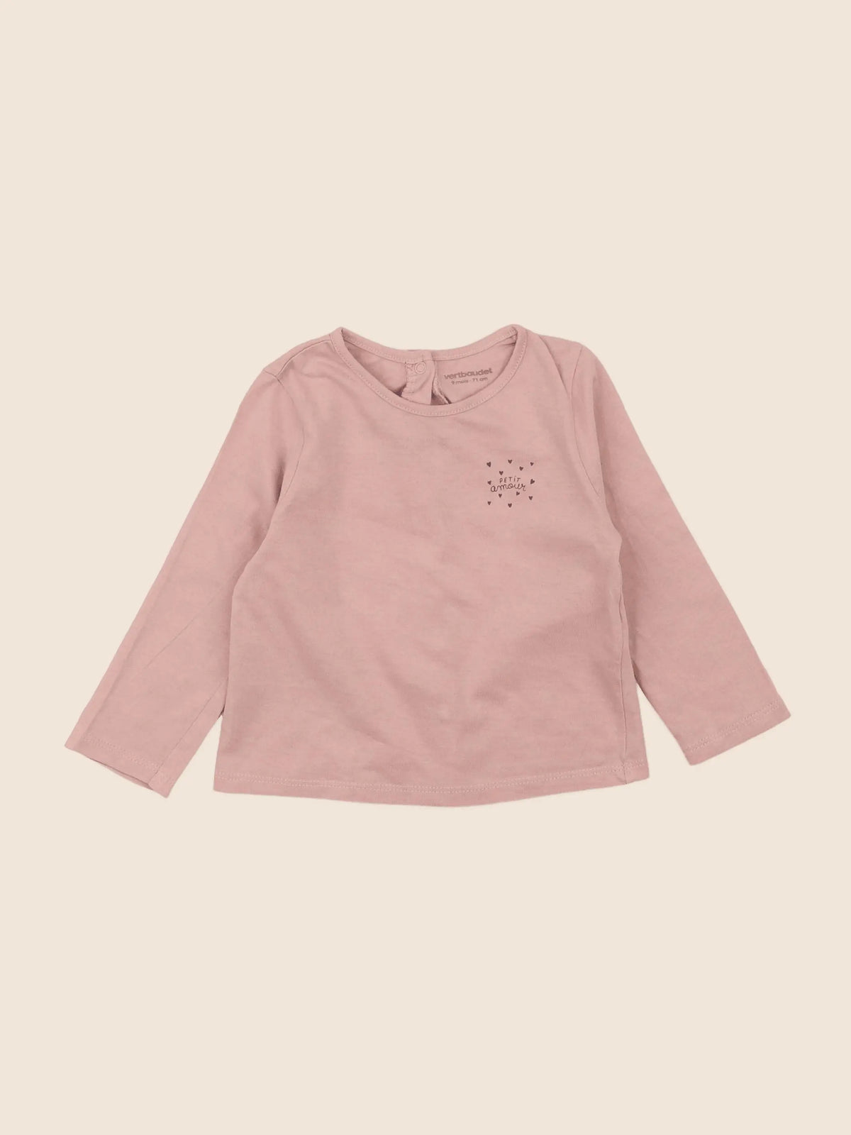 Vertbaudet - tee-shirt rose - 9 mois