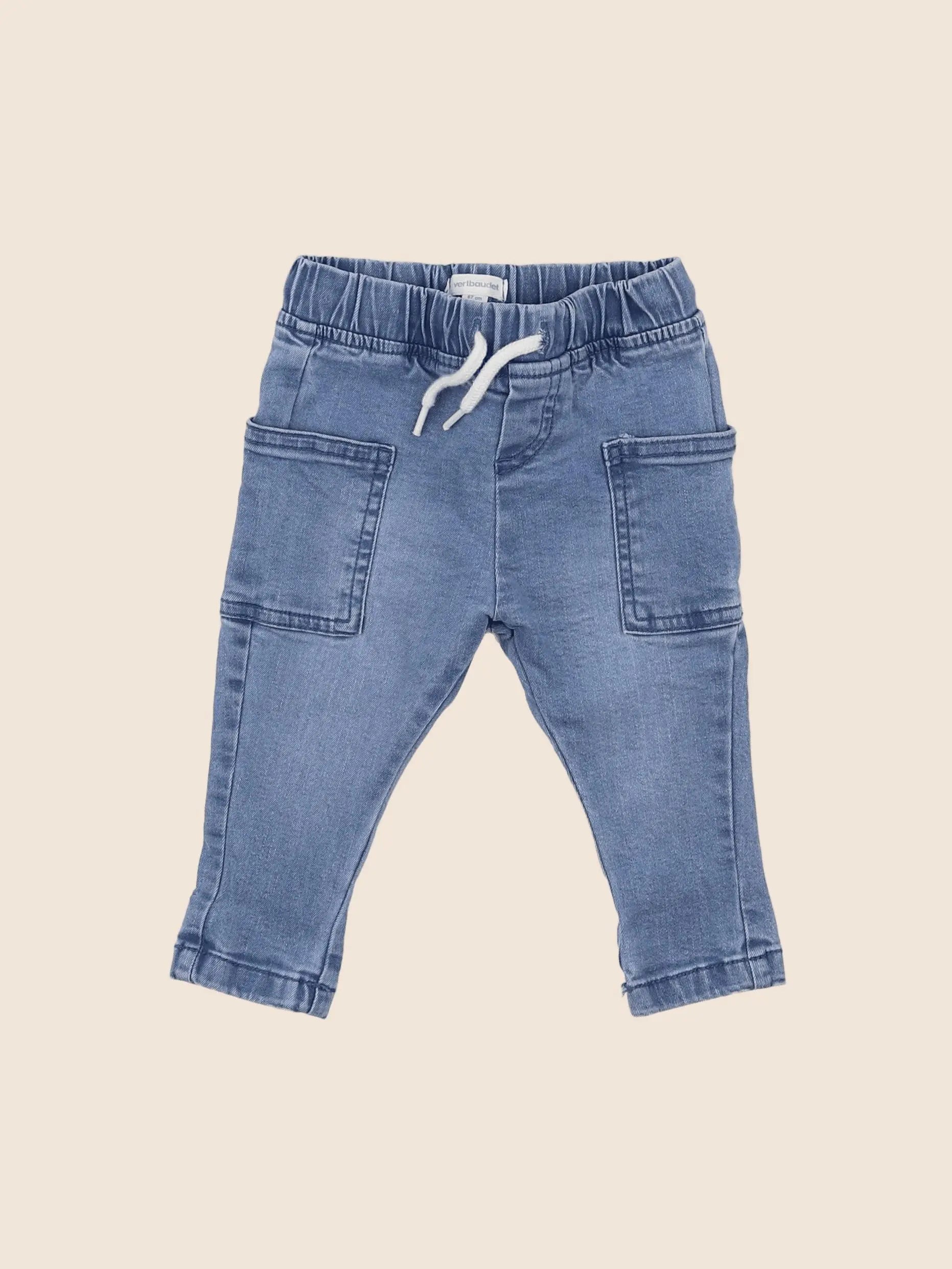Vertbaudet - pantalon bleu - 6 mois
