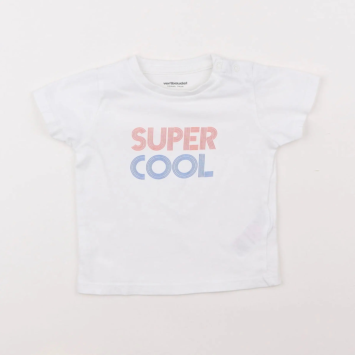 Vertbaudet - tee-shirt blanc - 12 mois
