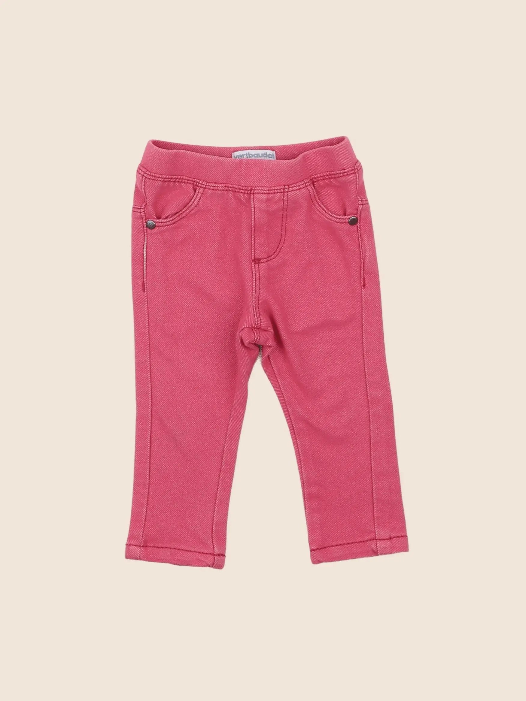Vertbaudet - jegging rose - 6 mois