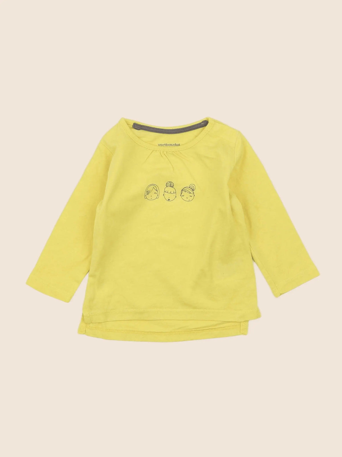 Vertbaudet - tee-shirt jaune - 6 mois