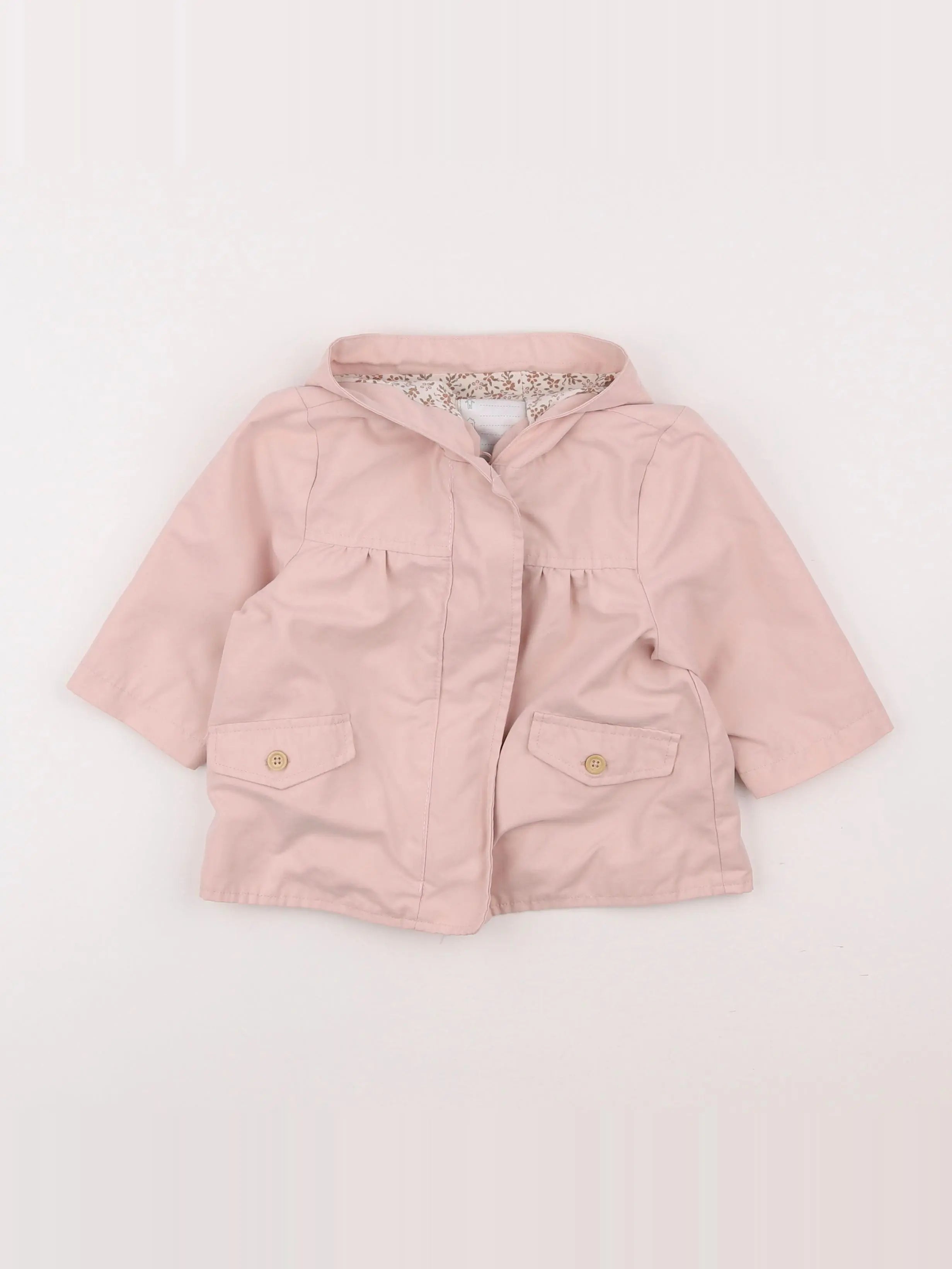 Vertbaudet - manteau rose - 12 mois