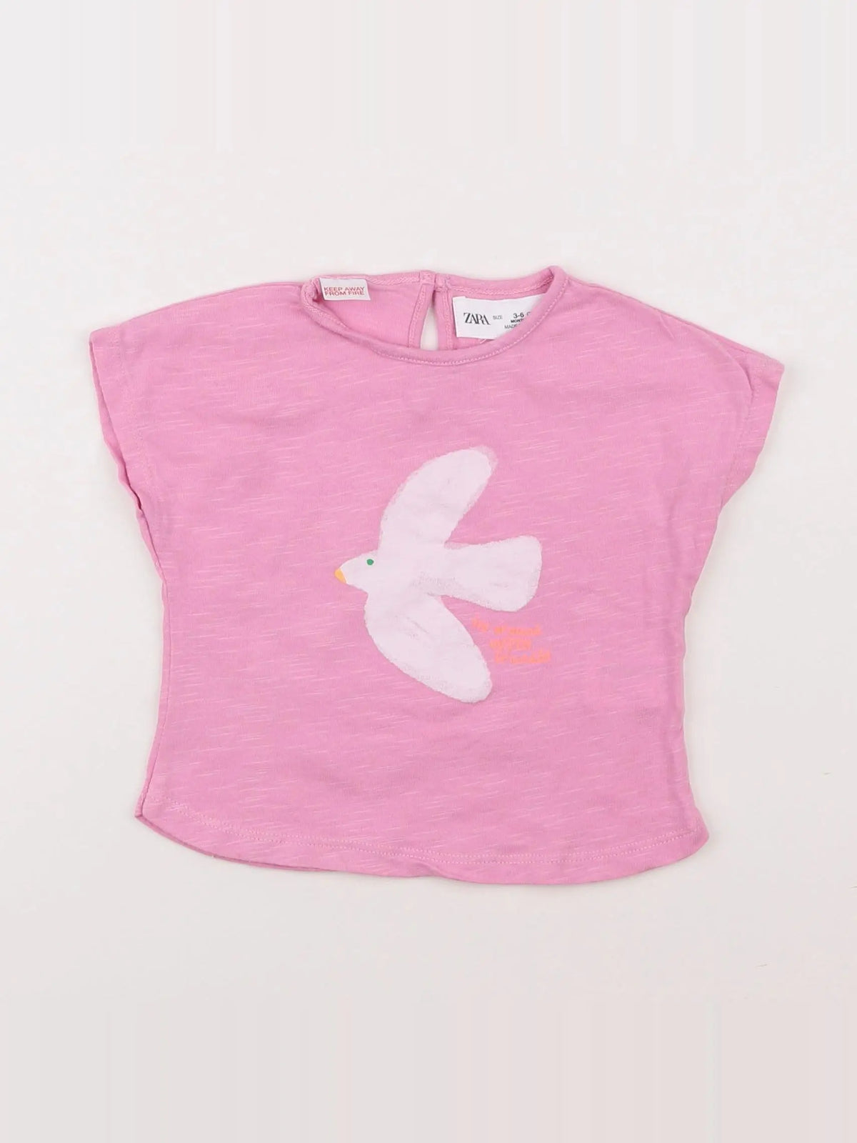 Zara - tee-shirt rose - 3/6 mois