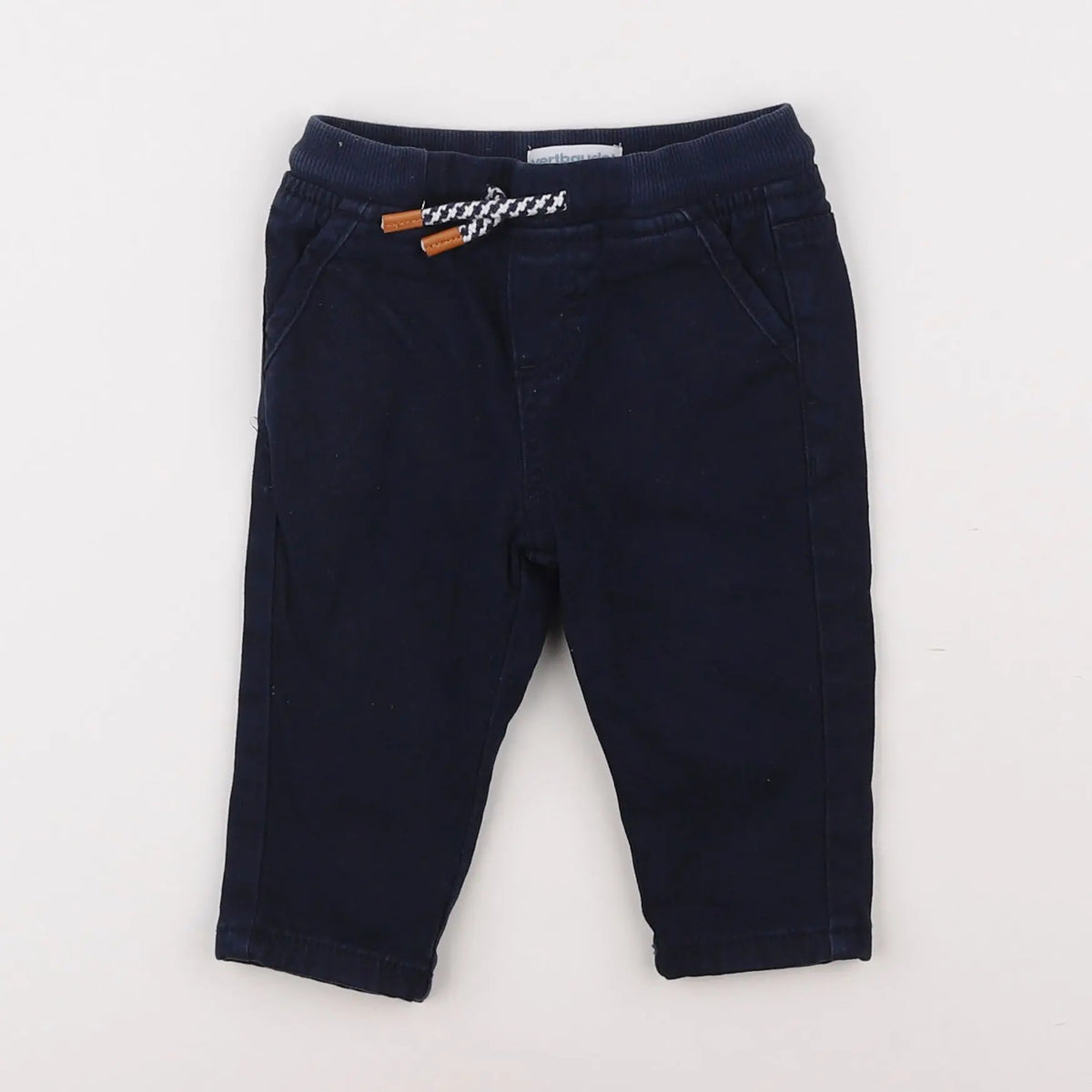 Vertbaudet - pantalon doublé bleu - 6 mois