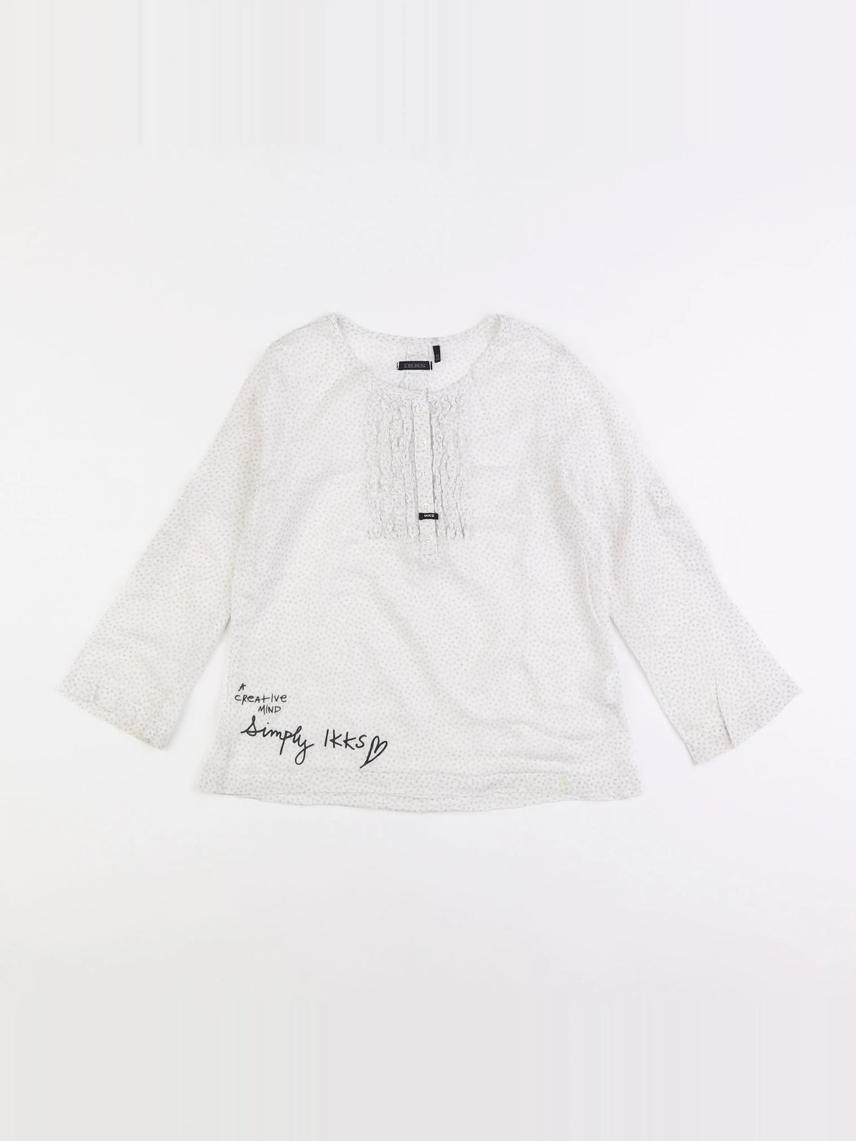 IKKS - blouse blanc, gris - 6 ans