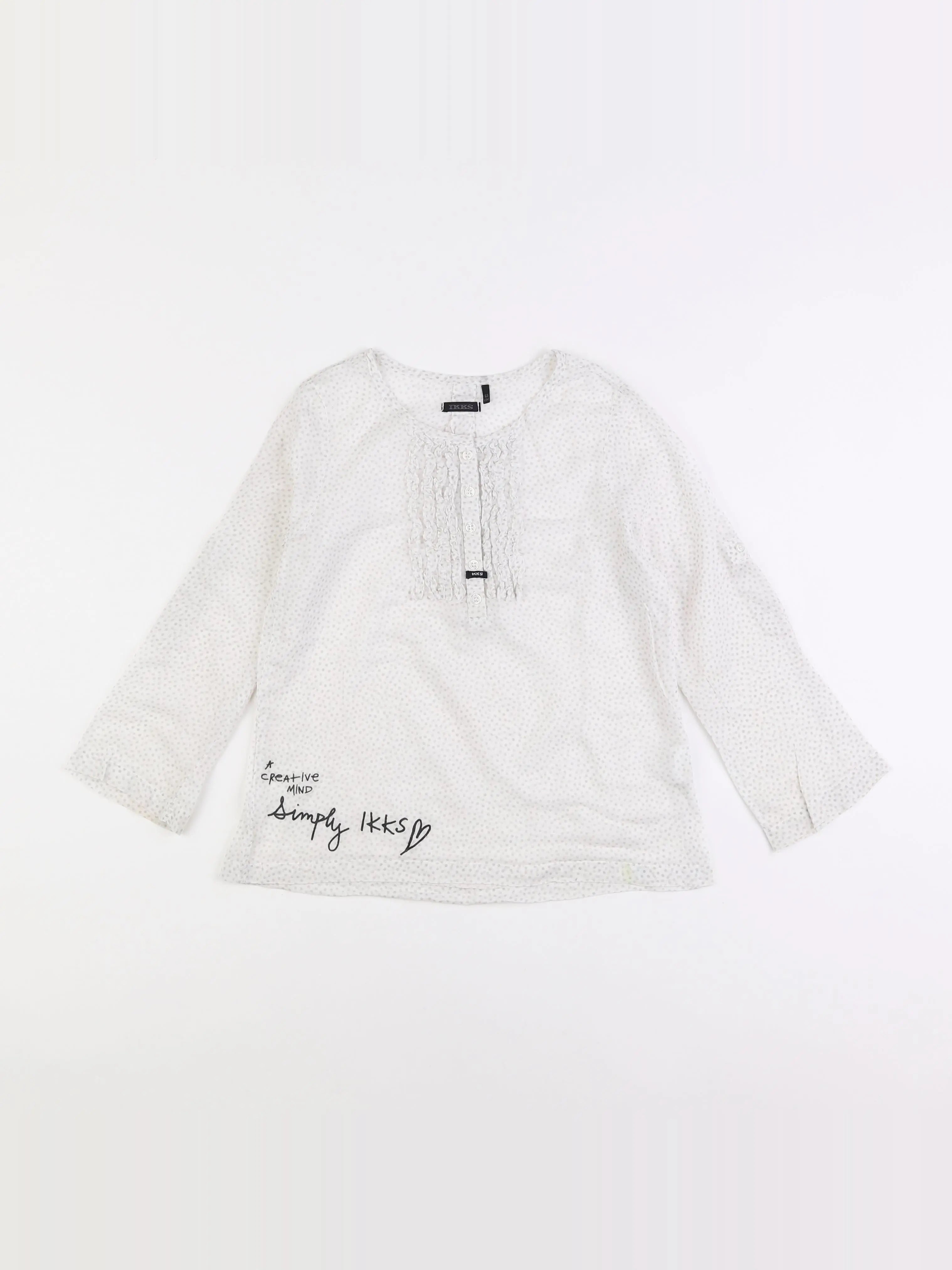 IKKS - blouse blanc, gris - 6 ans