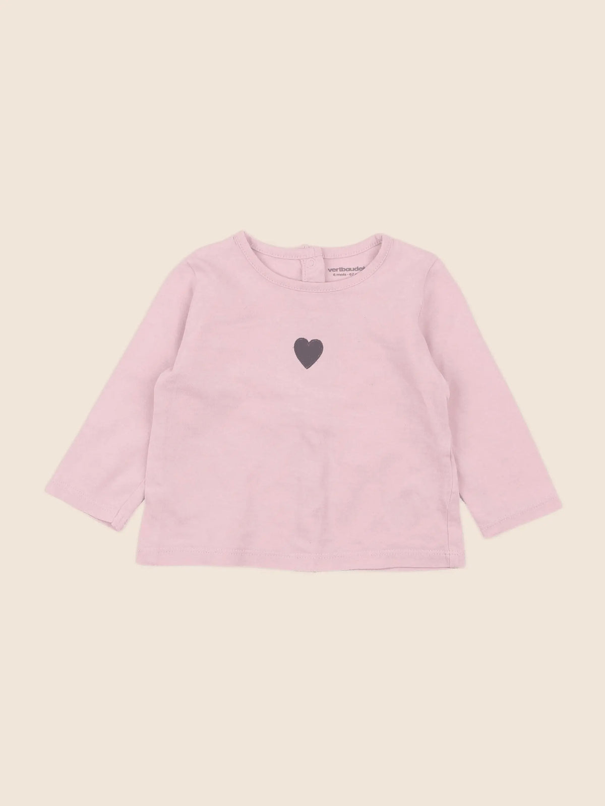 Vertbaudet - tee-shirt rose - 6 mois