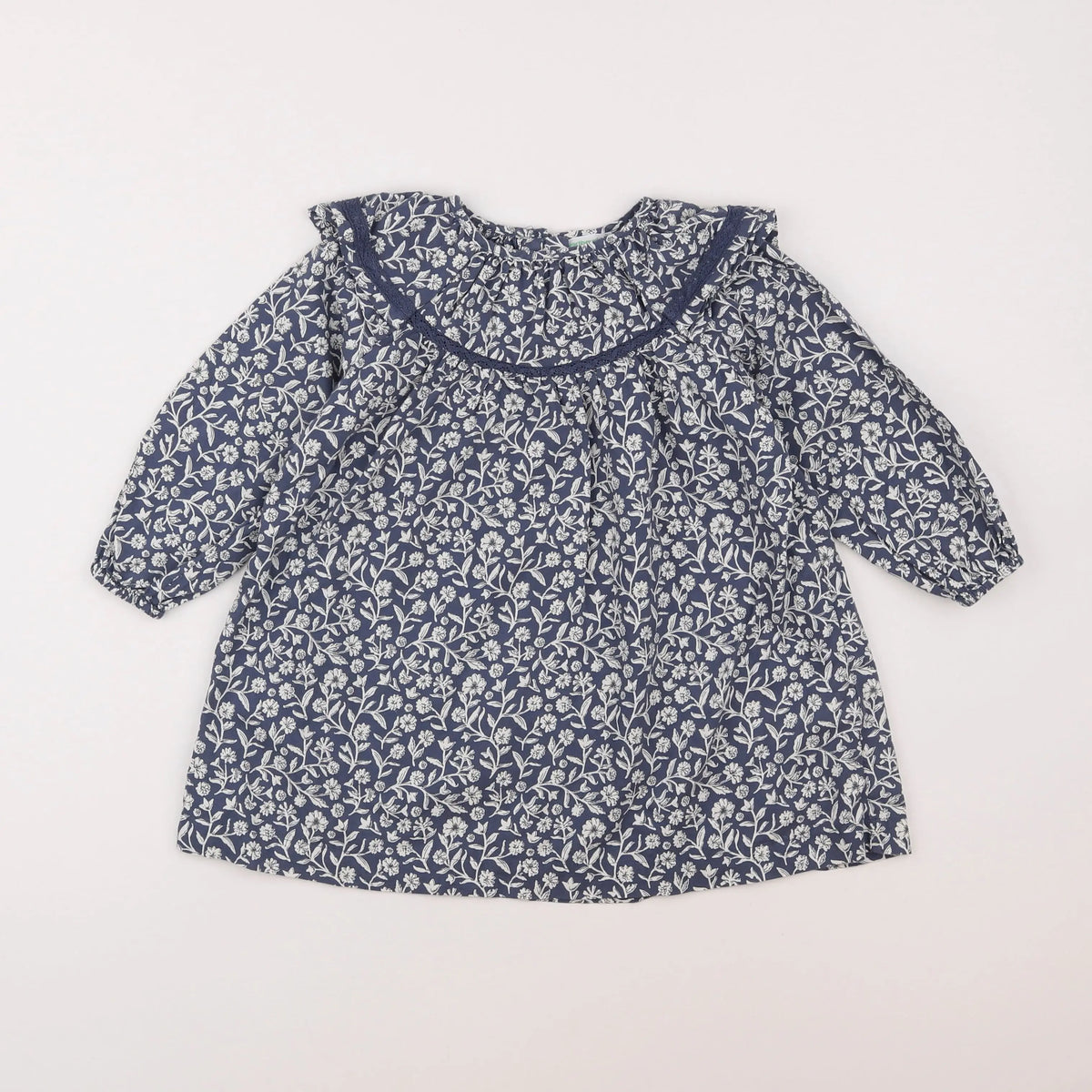 Vertbaudet - robe bleu, blanc - 3 ans