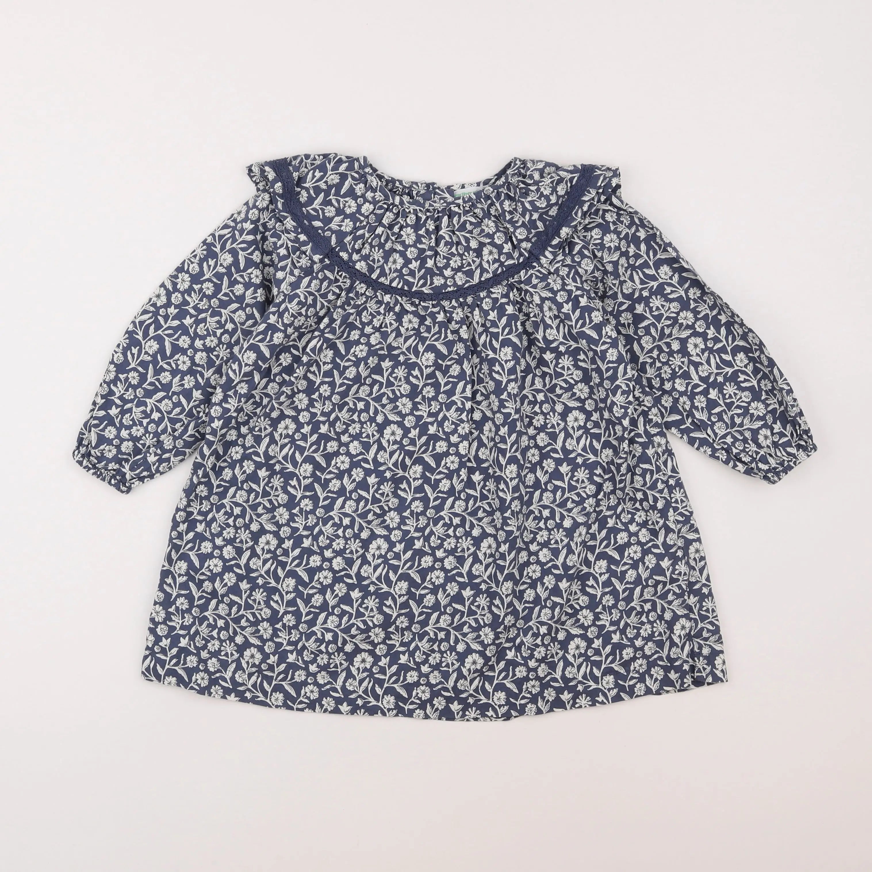 Vertbaudet - robe bleu, blanc - 3 ans